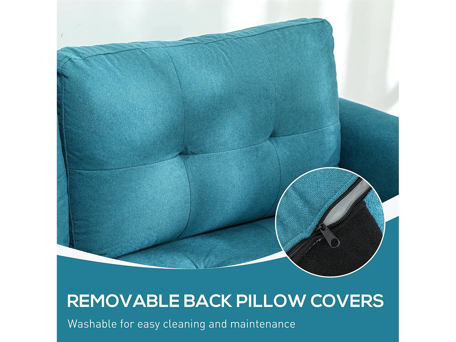 Torono Light Blue Modular L Shaped Sofa with Built In Storage