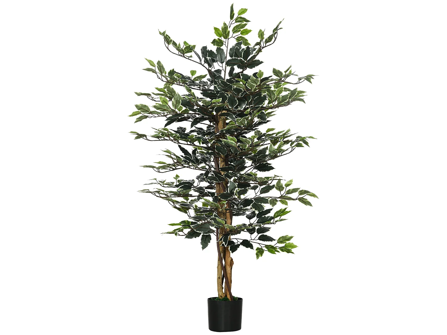 Nedori 130cm Artificial Ficus Tree with Realistic Leaves in Weighted Pot