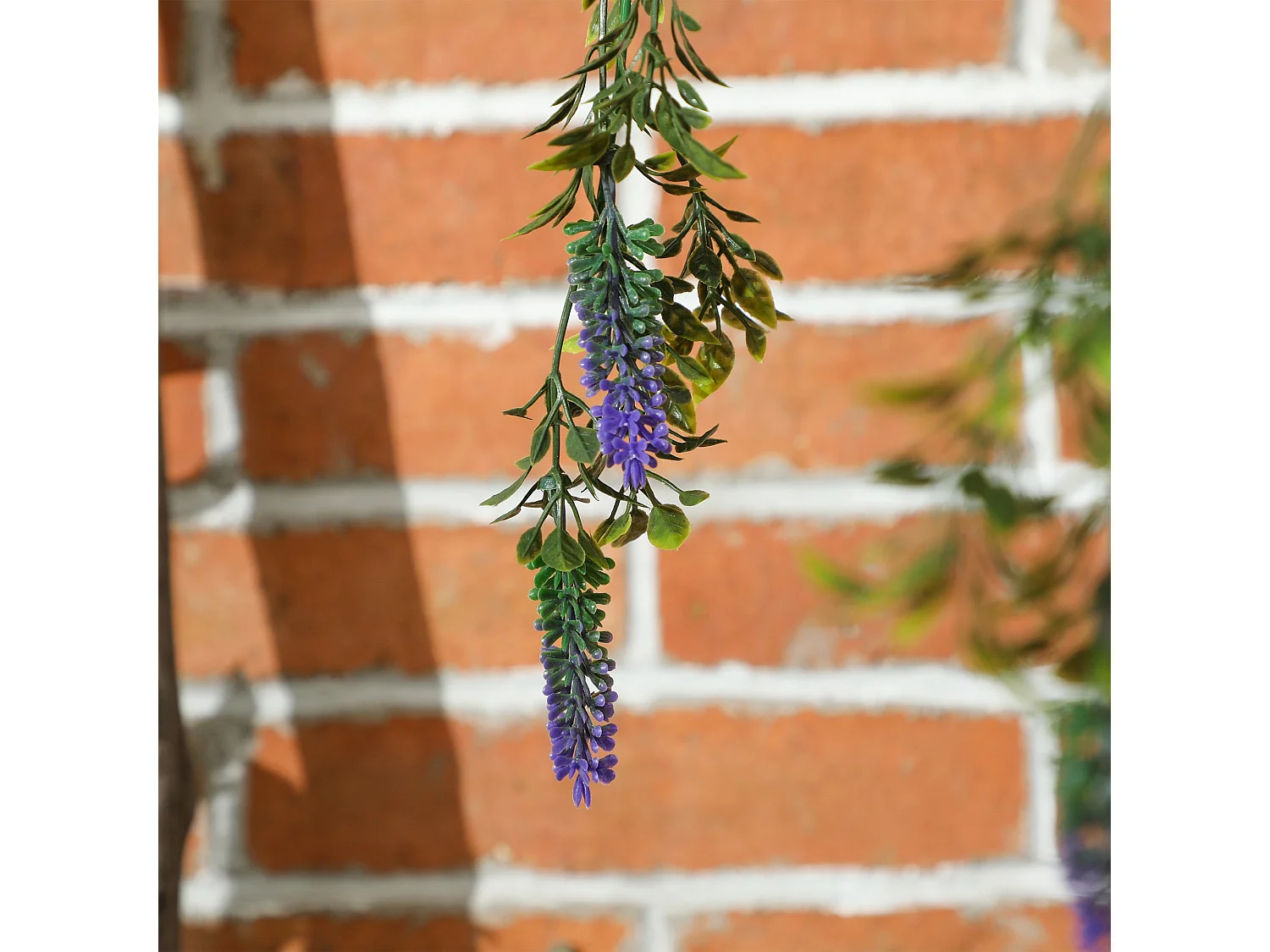 Nodimo Set of 2 Artificial Lavender Hanging Baskets Silk Finish