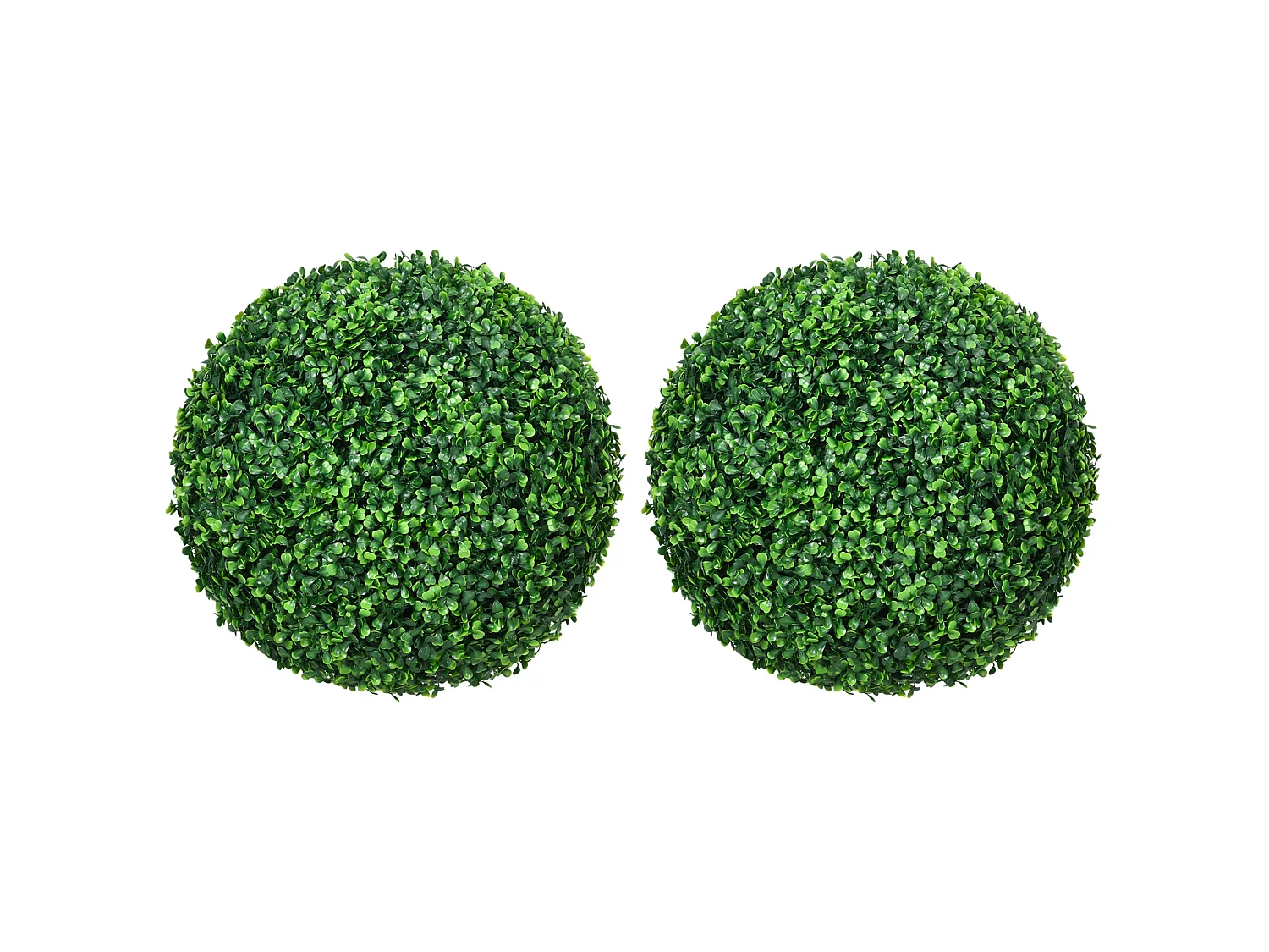 Tasa Halo Pair of Artificial Boxwood Ball Plants 40cm Green Finish