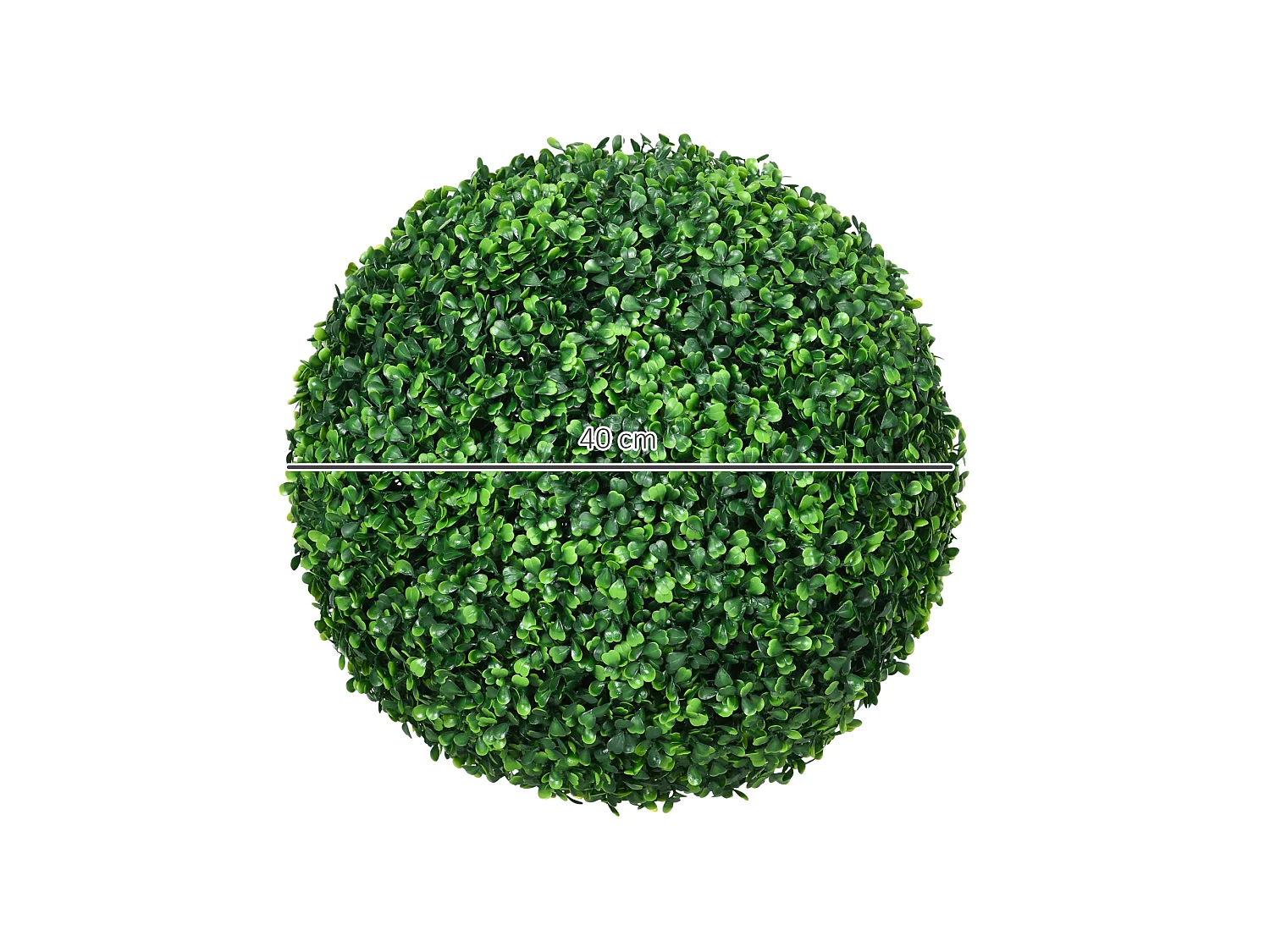Tasa Halo Pair of Artificial Boxwood Ball Plants 40cm Green Finish