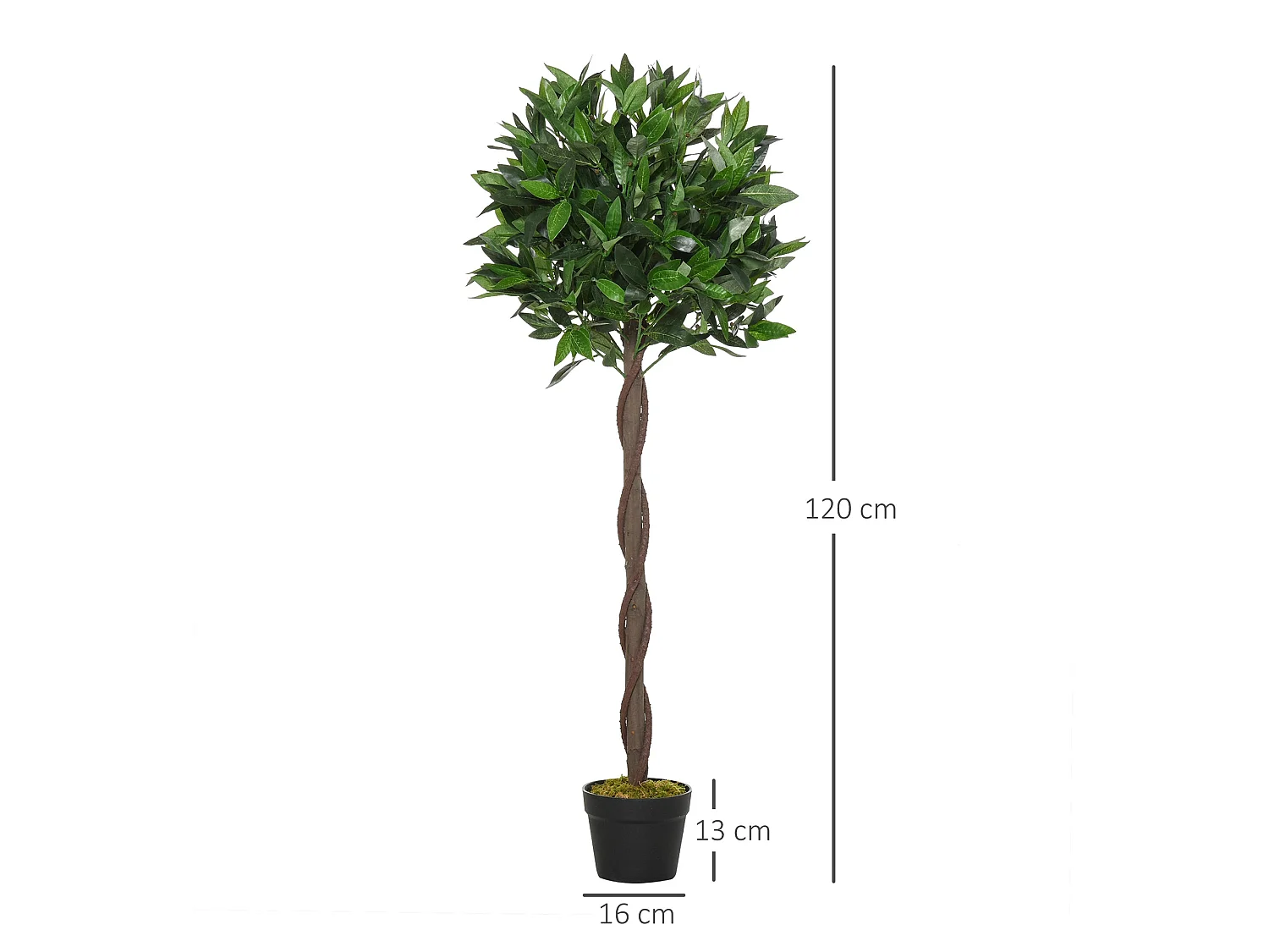 Riffa Set of 2 Artificial Bay Laurel Topiary Trees 120cm Supplied in Matching Pots