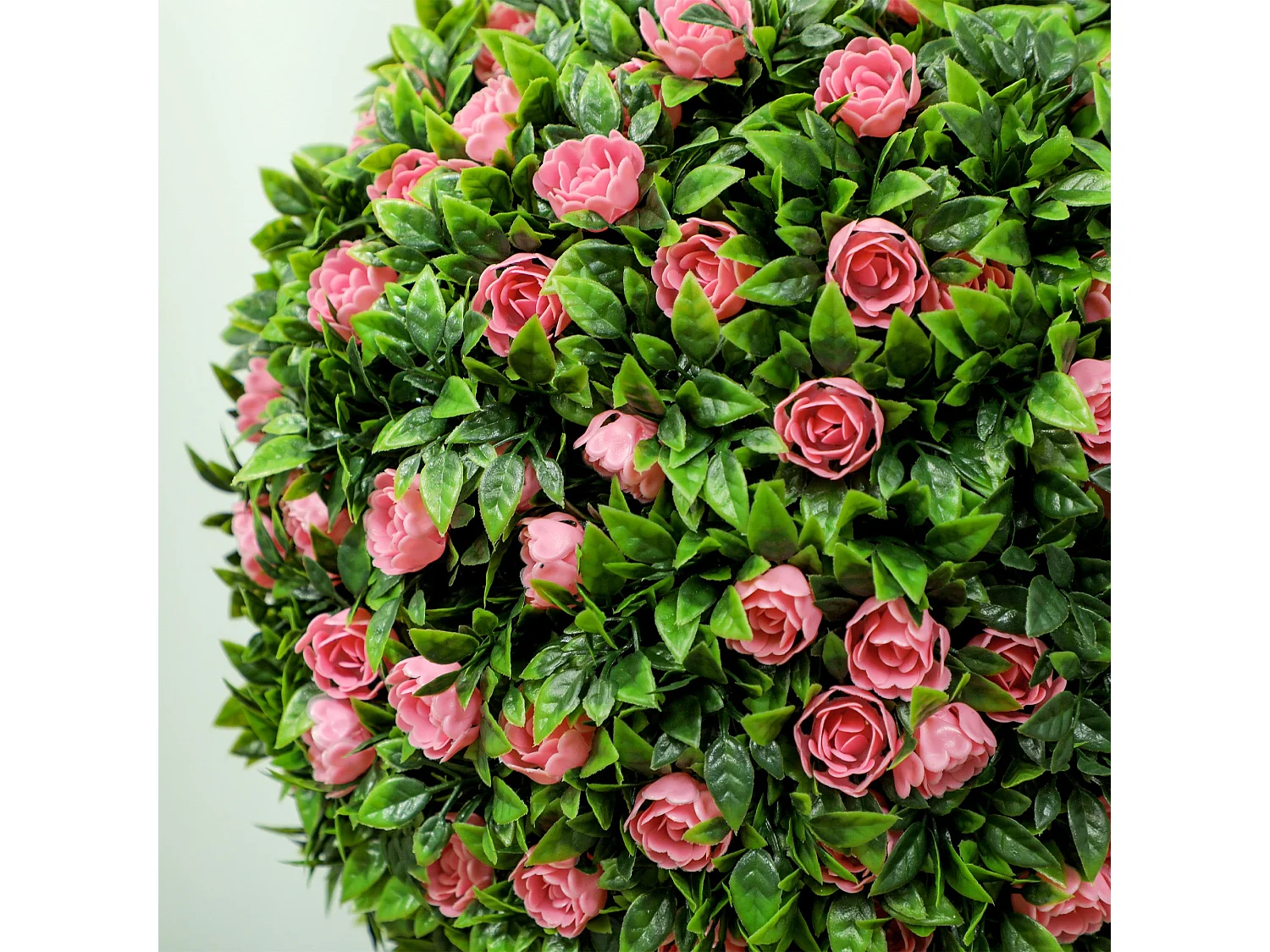 Roviyo Set of 2 Artificial Rose Topiary Ball Trees in Pots 60cm Pink