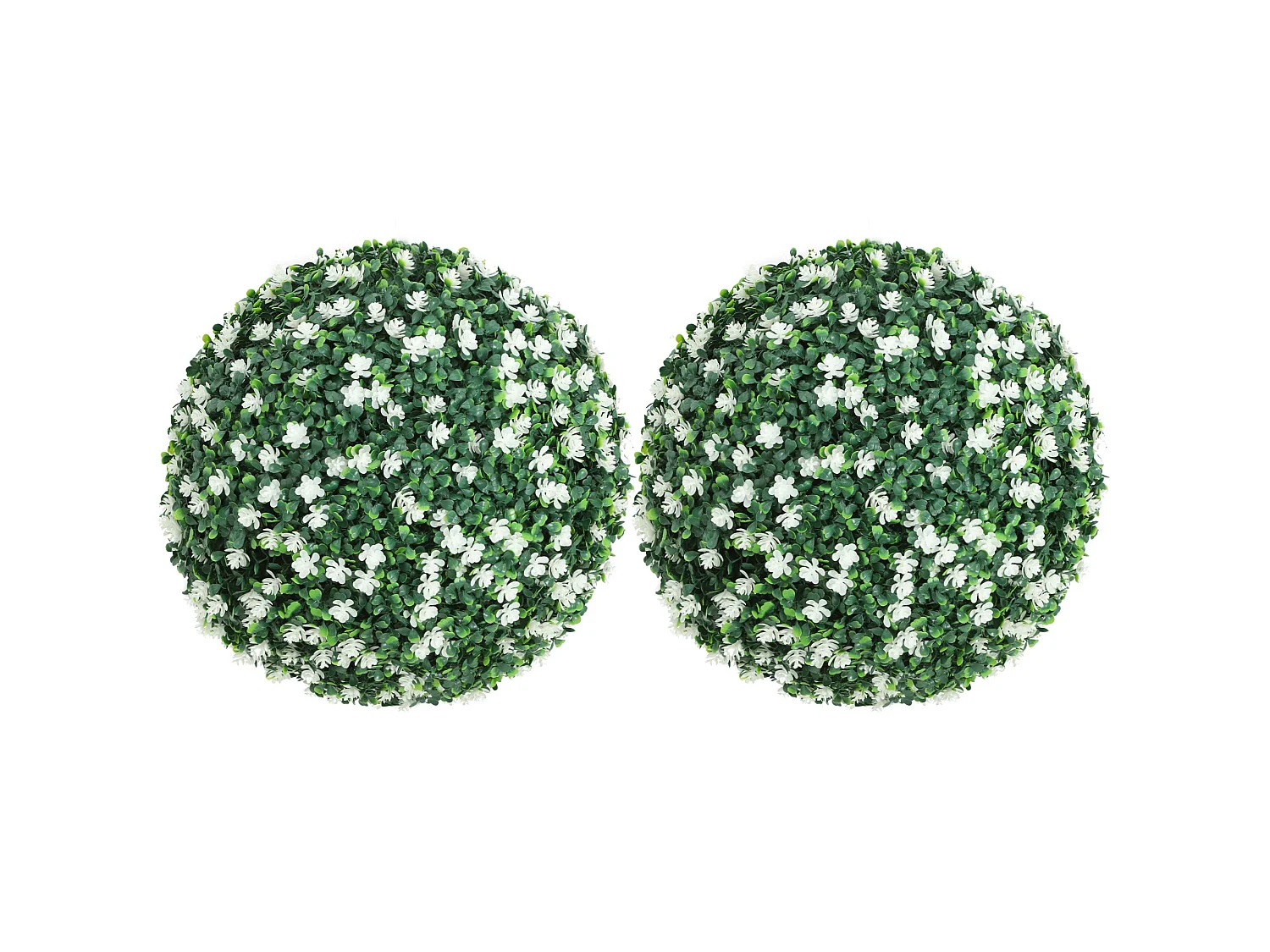 Radi Set of 2 Artificial Boxwood Balls White Finish 40cm