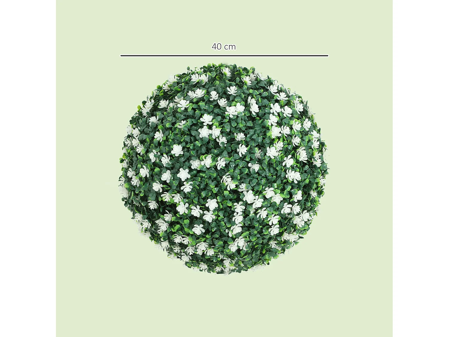 Radi Set of 2 Artificial Boxwood Balls White Finish 40cm