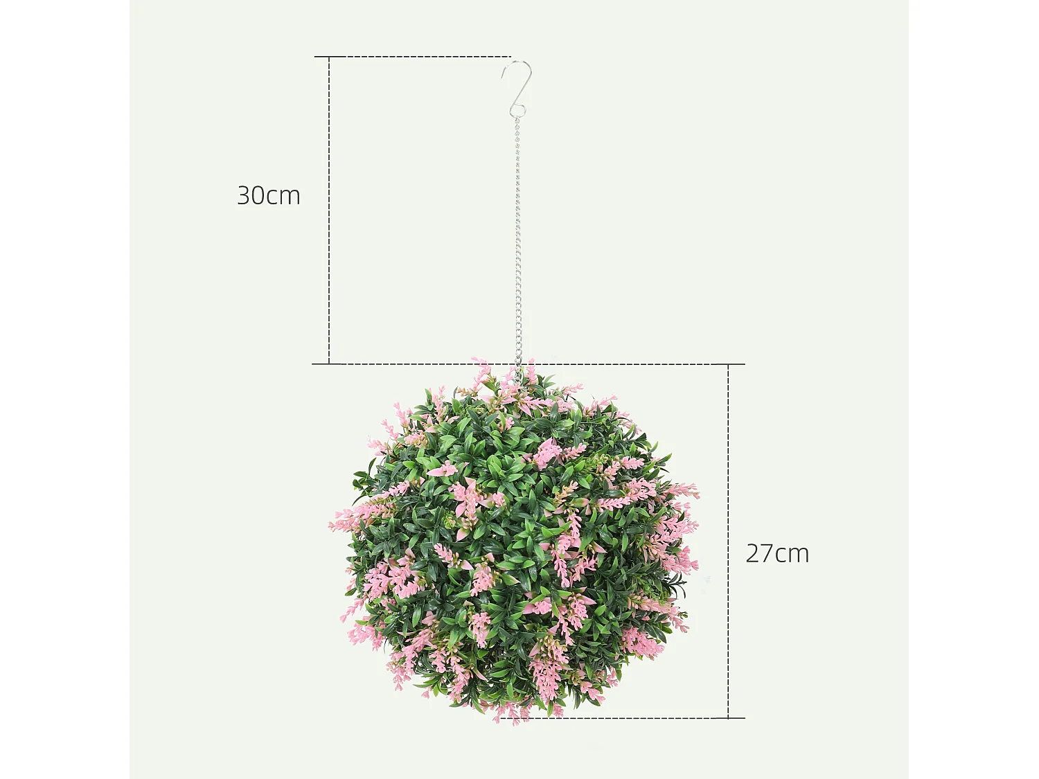 Set of 2 UV Resistant Pink Artificial Topiary Balls 27cm