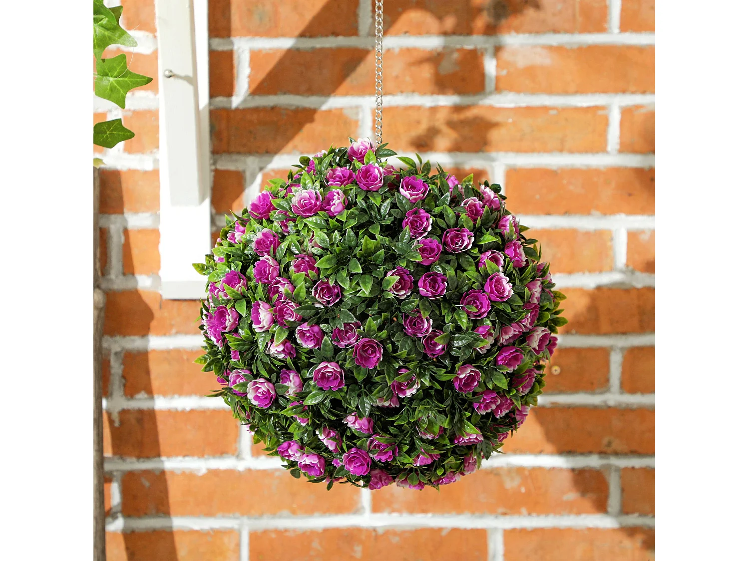 Liso Set of 2 UV Resistant Artificial Rose Topiary Balls 28cm