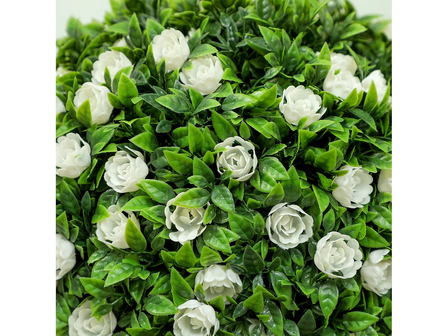 Rahafi Set of 2 Artificial Rose Topiary Ball Trees in Pots 60cm White