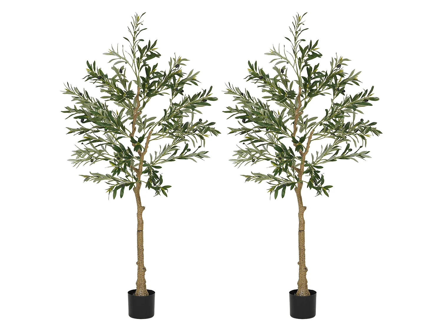 Selena Vavi Set of 2 Artificial Olive Trees 150cm Silk Leaf Finish
