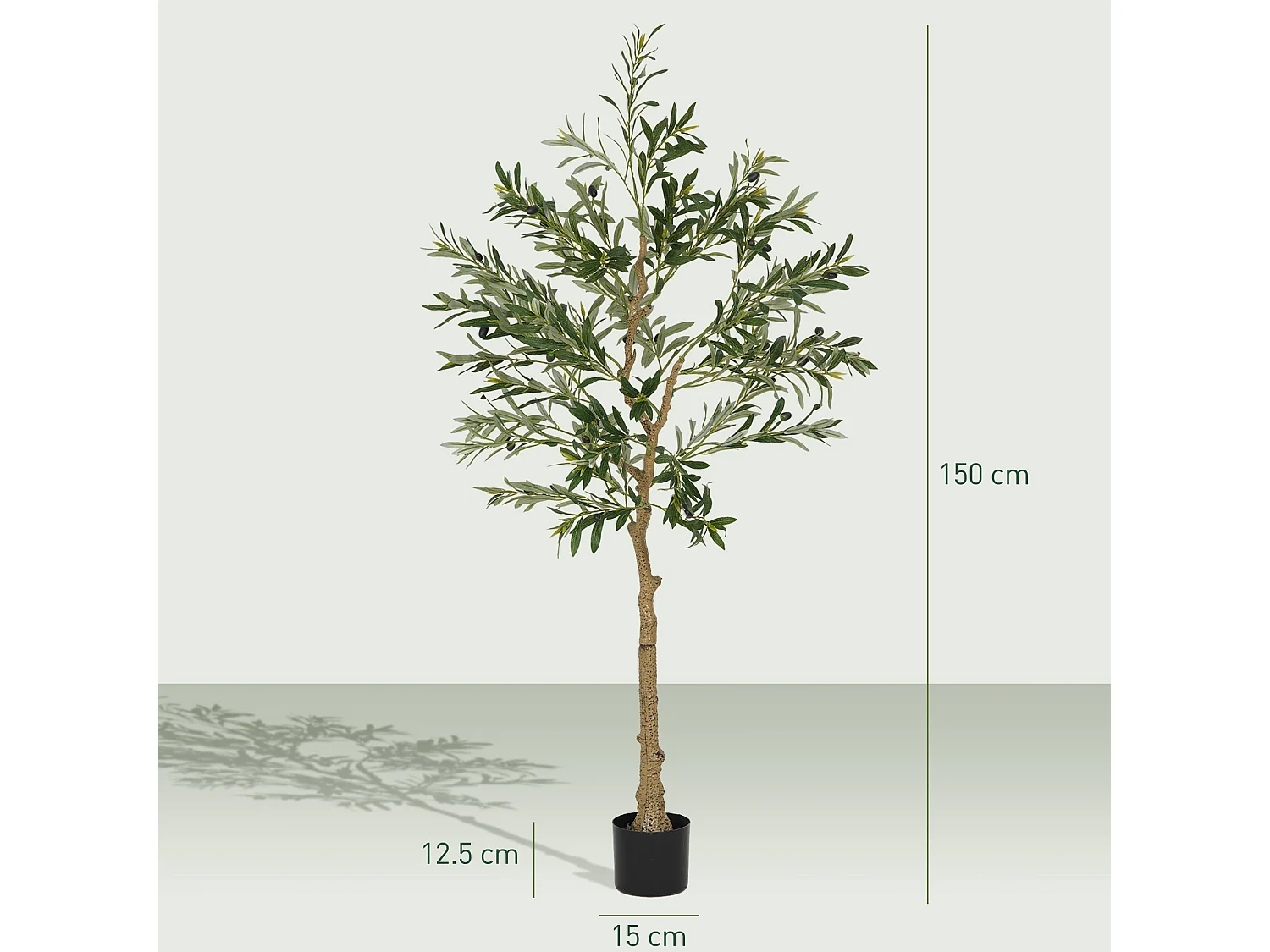 Selena Vavi Set of 2 Artificial Olive Trees 150cm Silk Leaf Finish