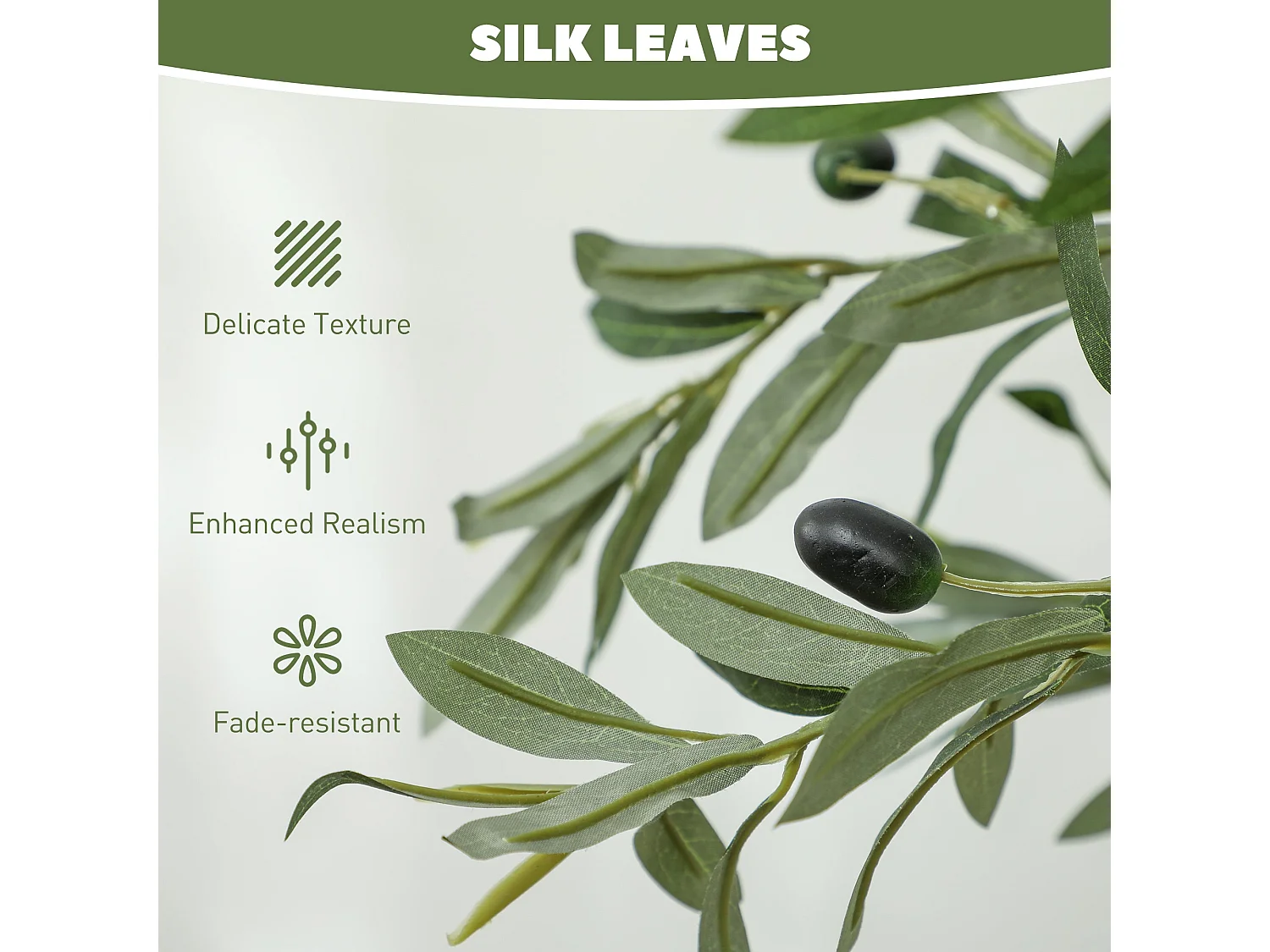 Selena Vavi Set of 2 Artificial Olive Trees 150cm Silk Leaf Finish