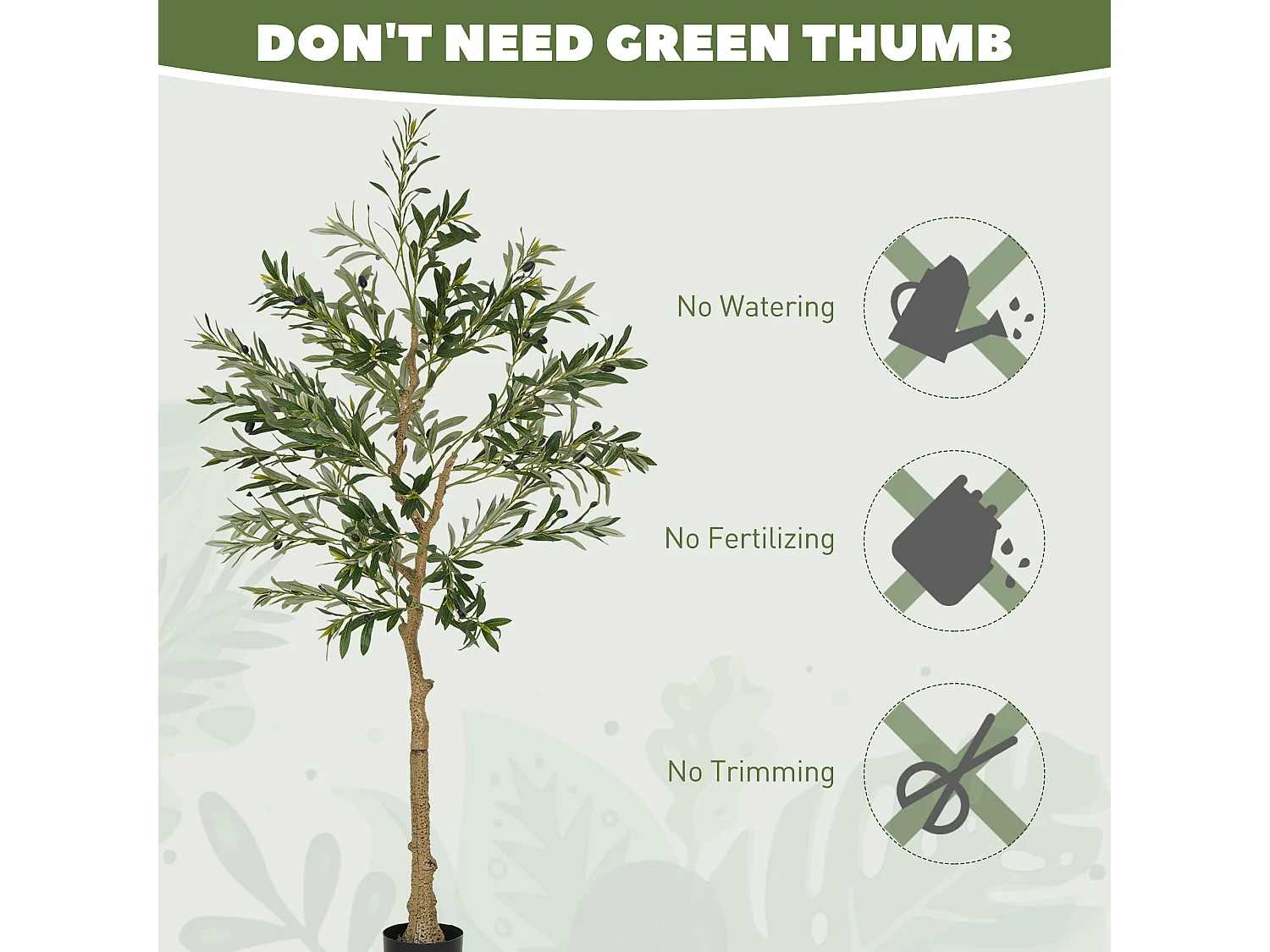 Selena Vavi Set of 2 Artificial Olive Trees 150cm Silk Leaf Finish