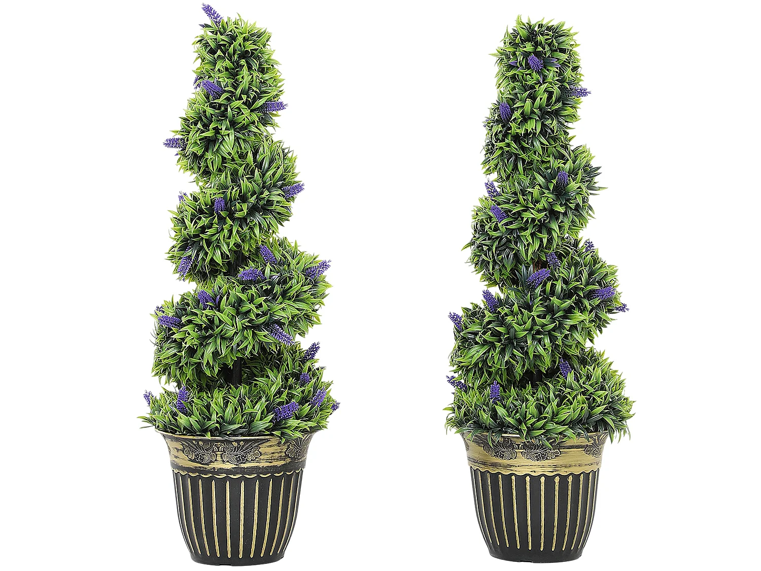 Vadi Set of 2 Artificial Lavender Topiary Trees 90cm