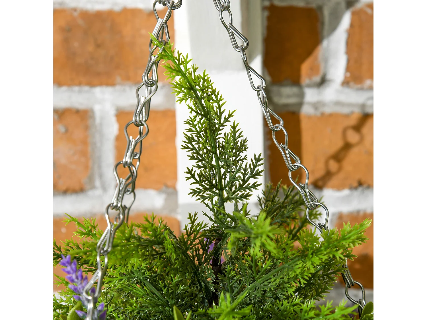 Georatti Set of 2 Hanging Artificial Lavender Flower Pots for Indoor and Outdoor Display