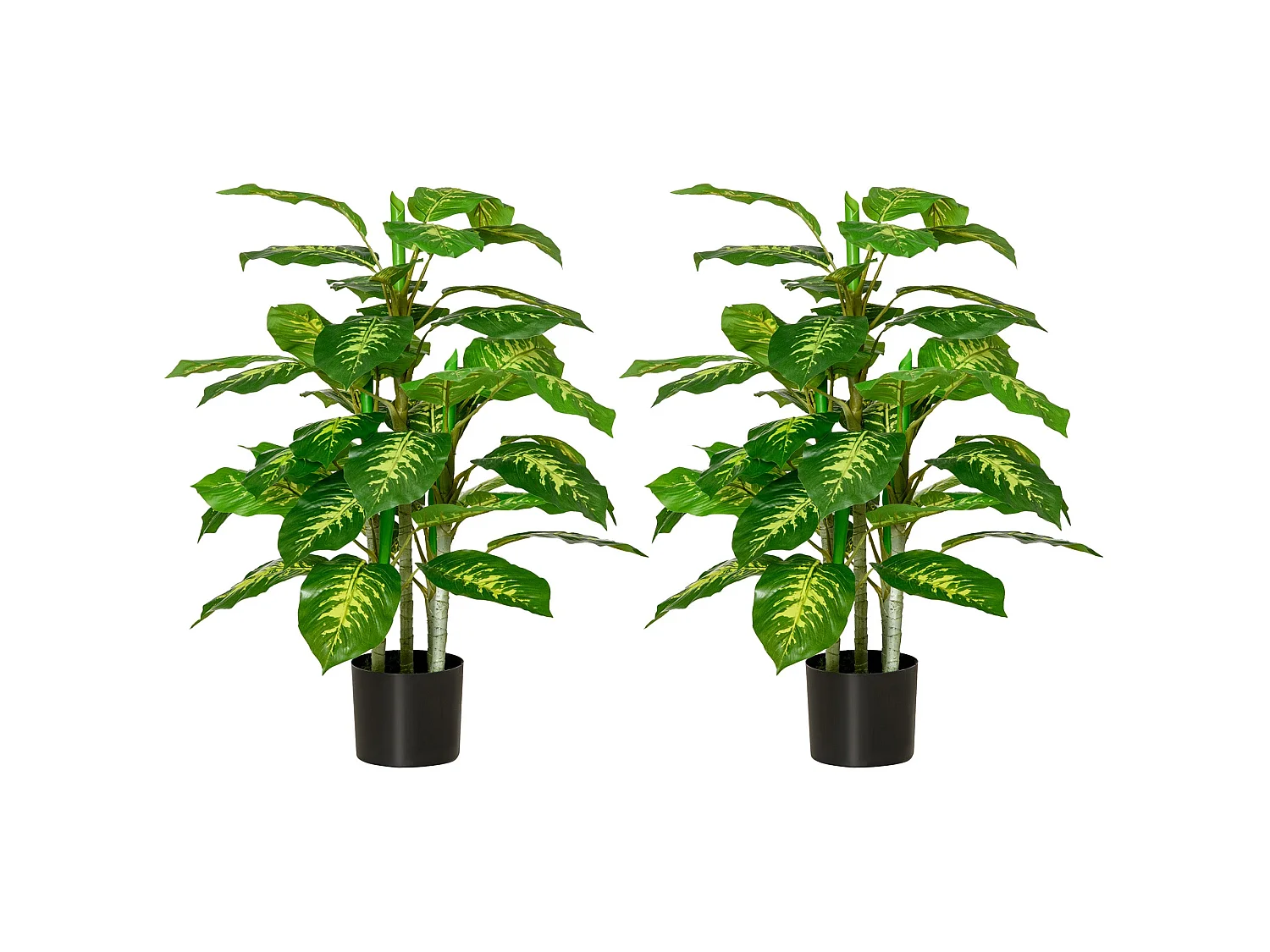 Sulono Set of 2 Artificial Evergreen Trees in Nursery Pots 95cm Green