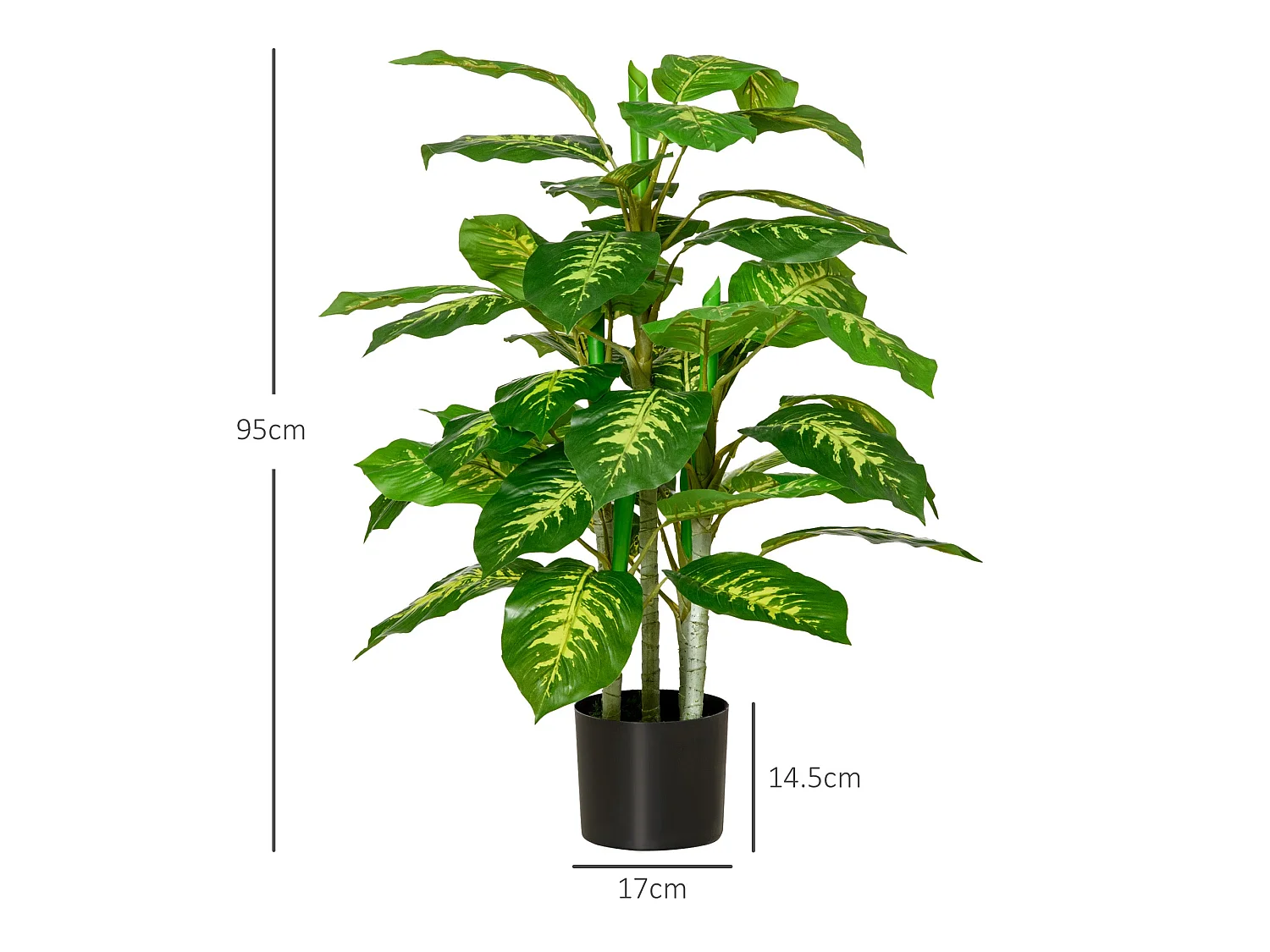 Sulono Set of 2 Artificial Evergreen Trees in Nursery Pots 95cm Green
