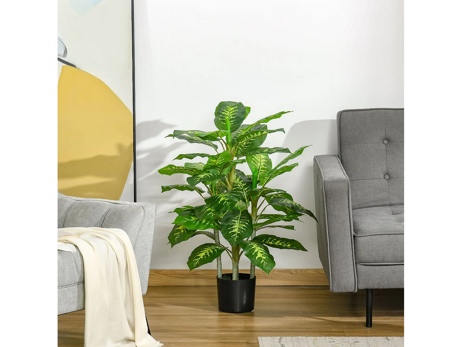 Sulono Set of 2 Artificial Evergreen Trees in Nursery Pots 95cm Green