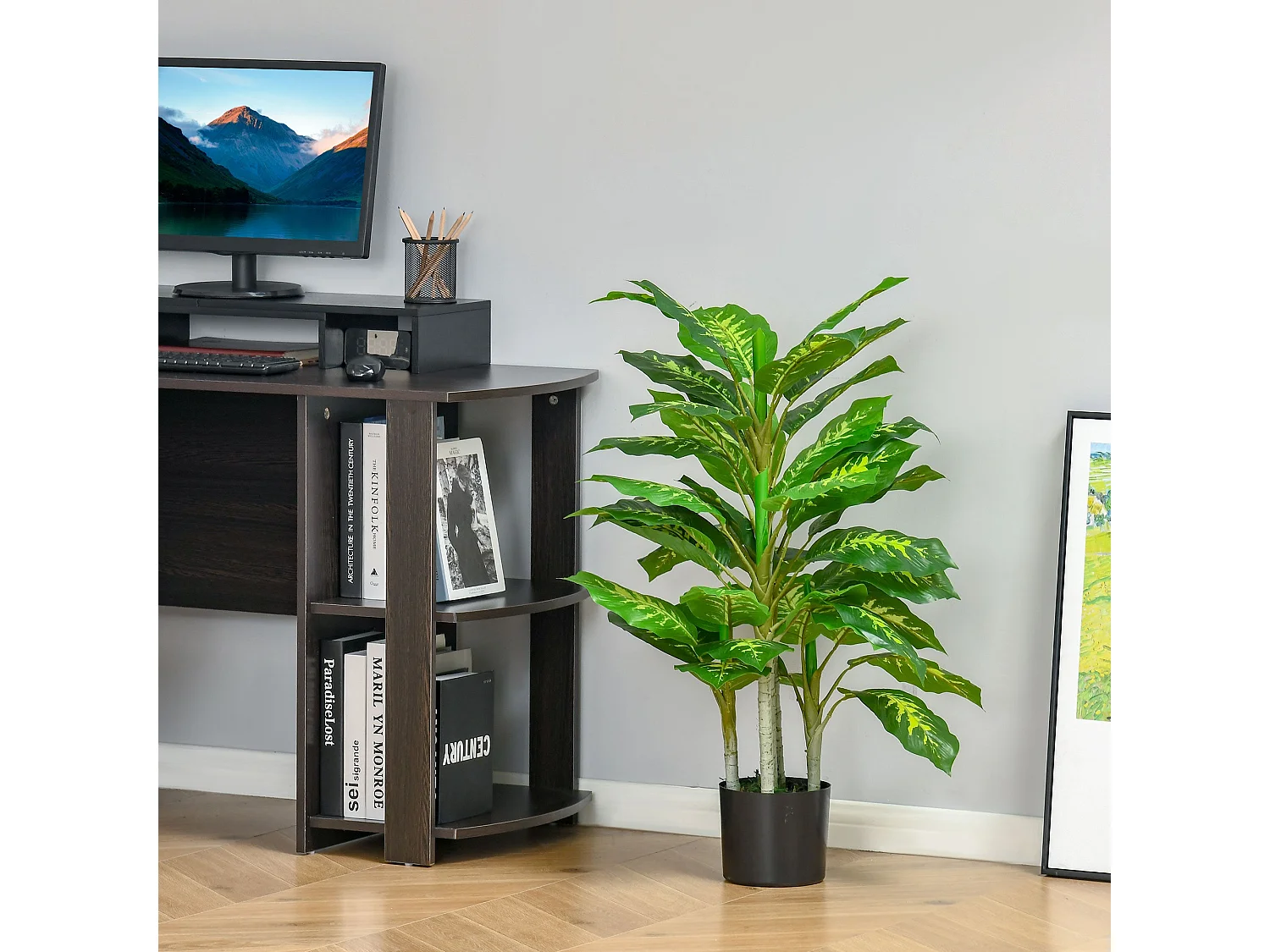 Sulono Set of 2 Artificial Evergreen Trees in Nursery Pots 95cm Green