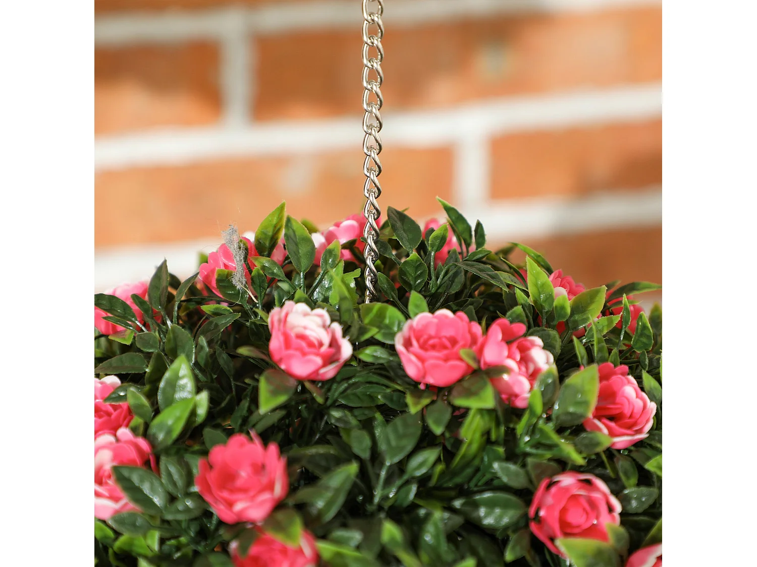 Colana Set of 2 UV Resistant Artificial Rose Topiary Balls H8 28cm Pink