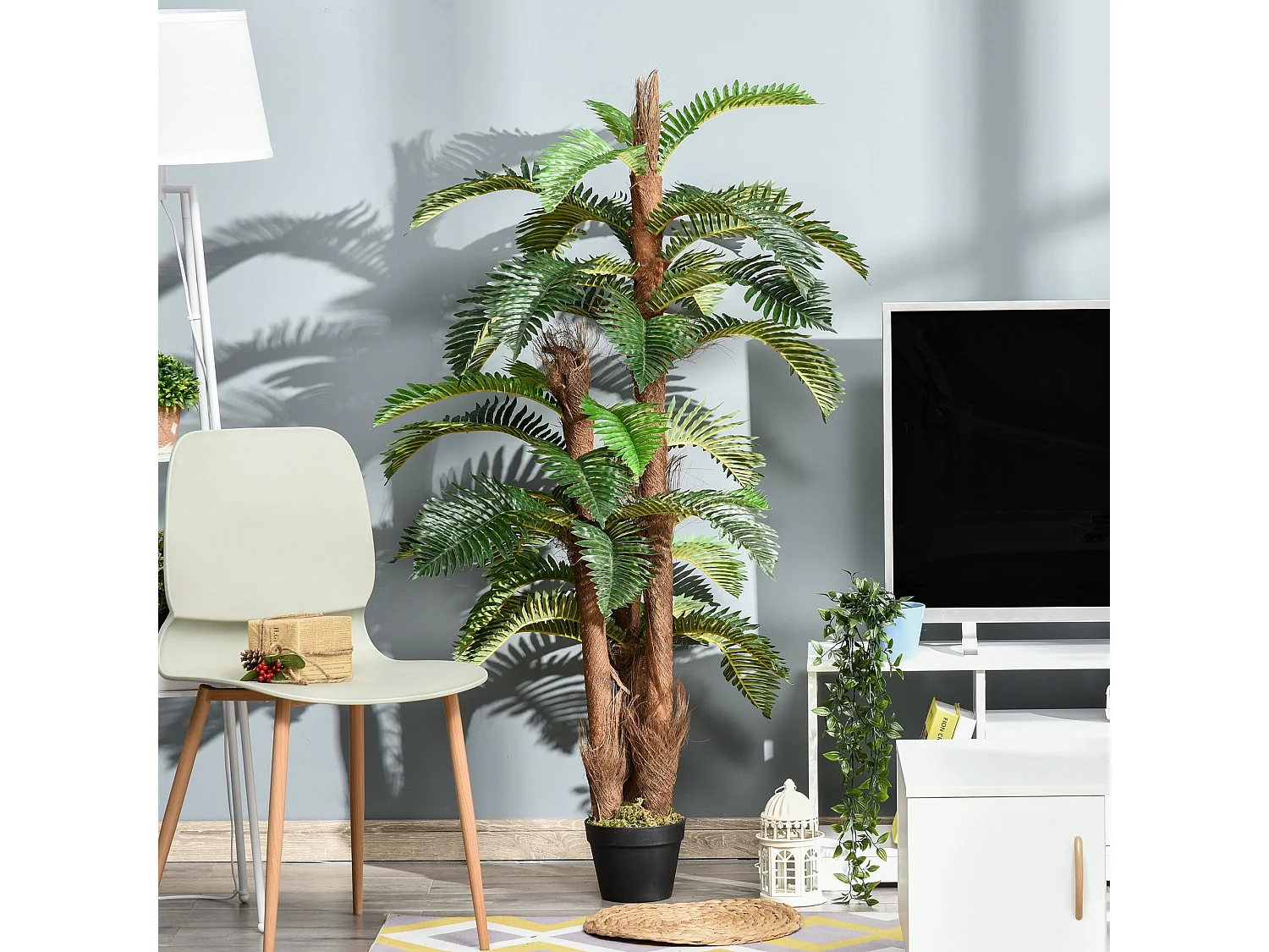 Nohane Roma Artificial Green Fern Plant 150cm Polypropylene Foliage Decorative Indoor Pot