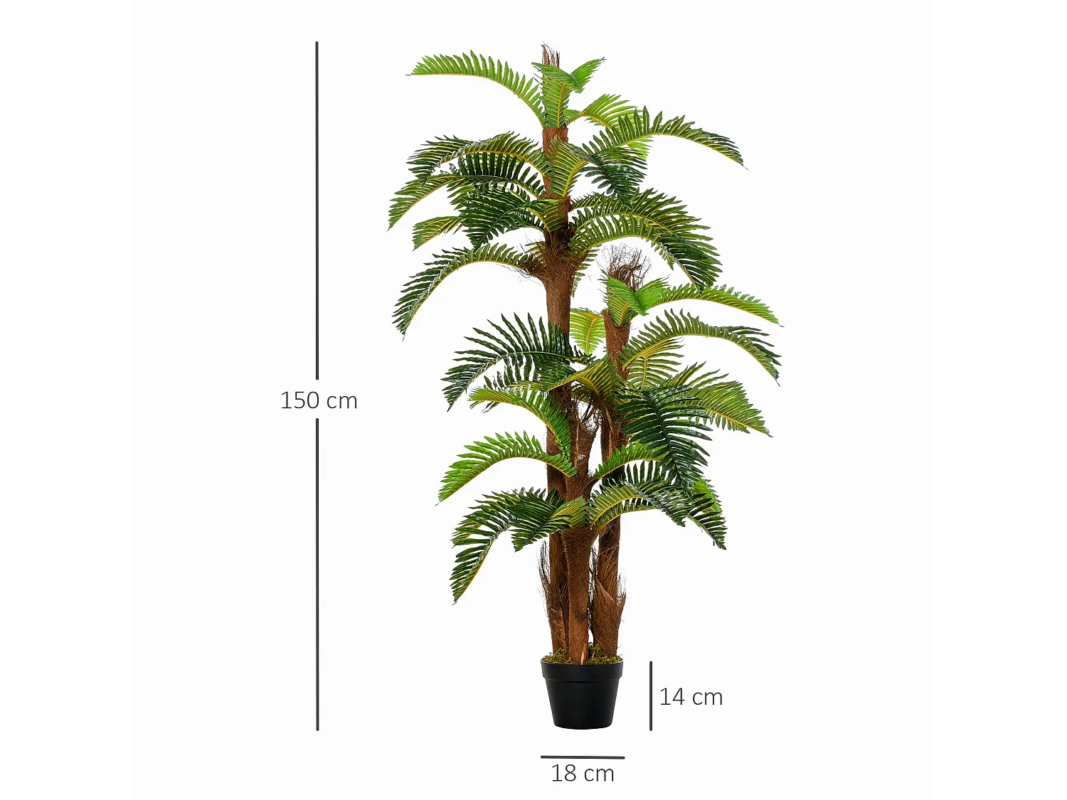 Nohane Roma Artificial Green Fern Plant 150cm Polypropylene Foliage Decorative Indoor Pot
