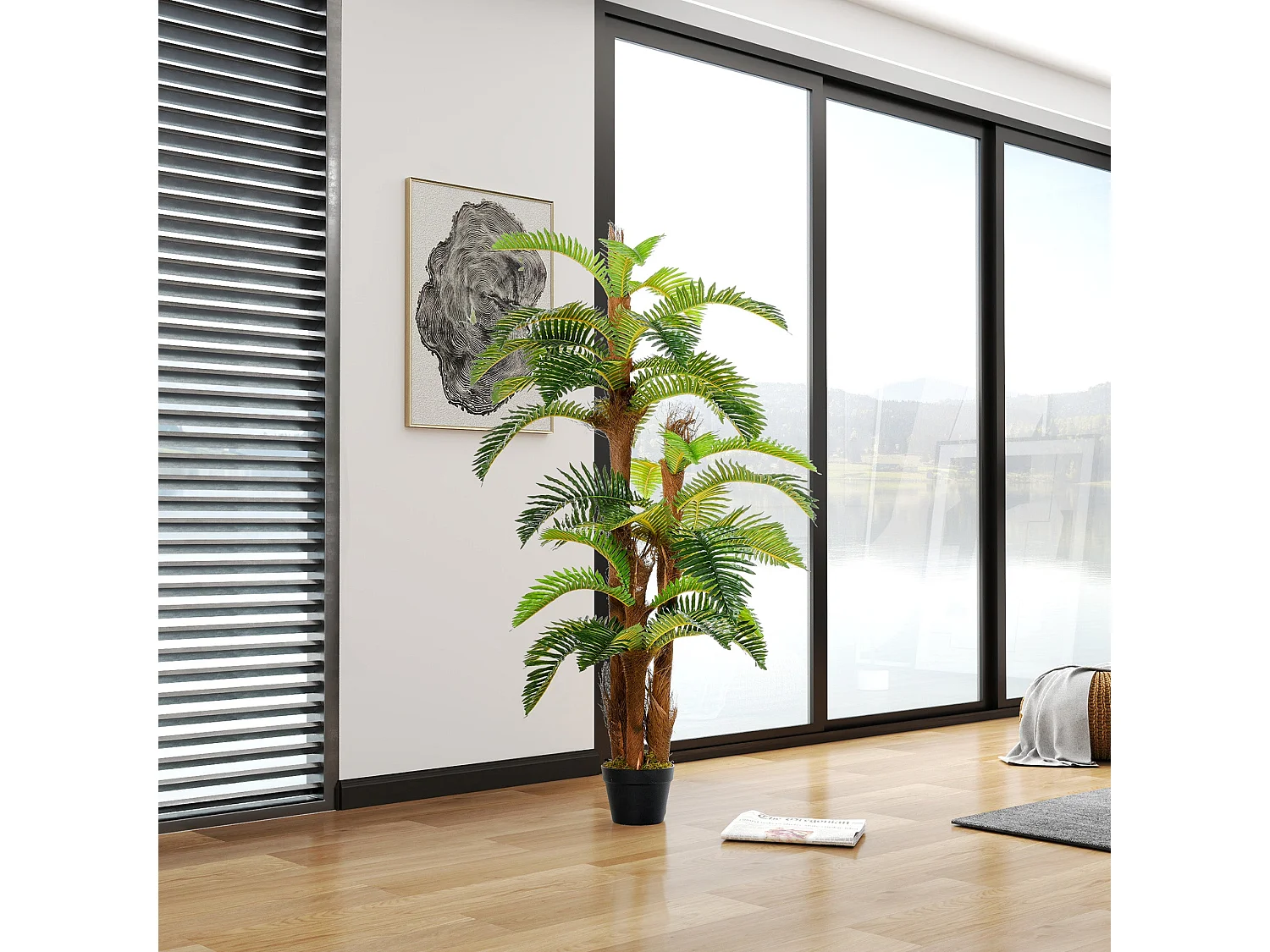 Nohane Roma Artificial Green Fern Plant 150cm Polypropylene Foliage Decorative Indoor Pot