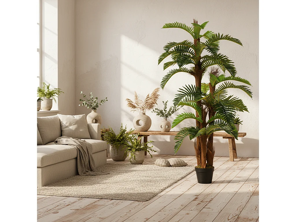 Nohane Roma Artificial Green Fern Plant 150cm Polypropylene Foliage Decorative Indoor Pot