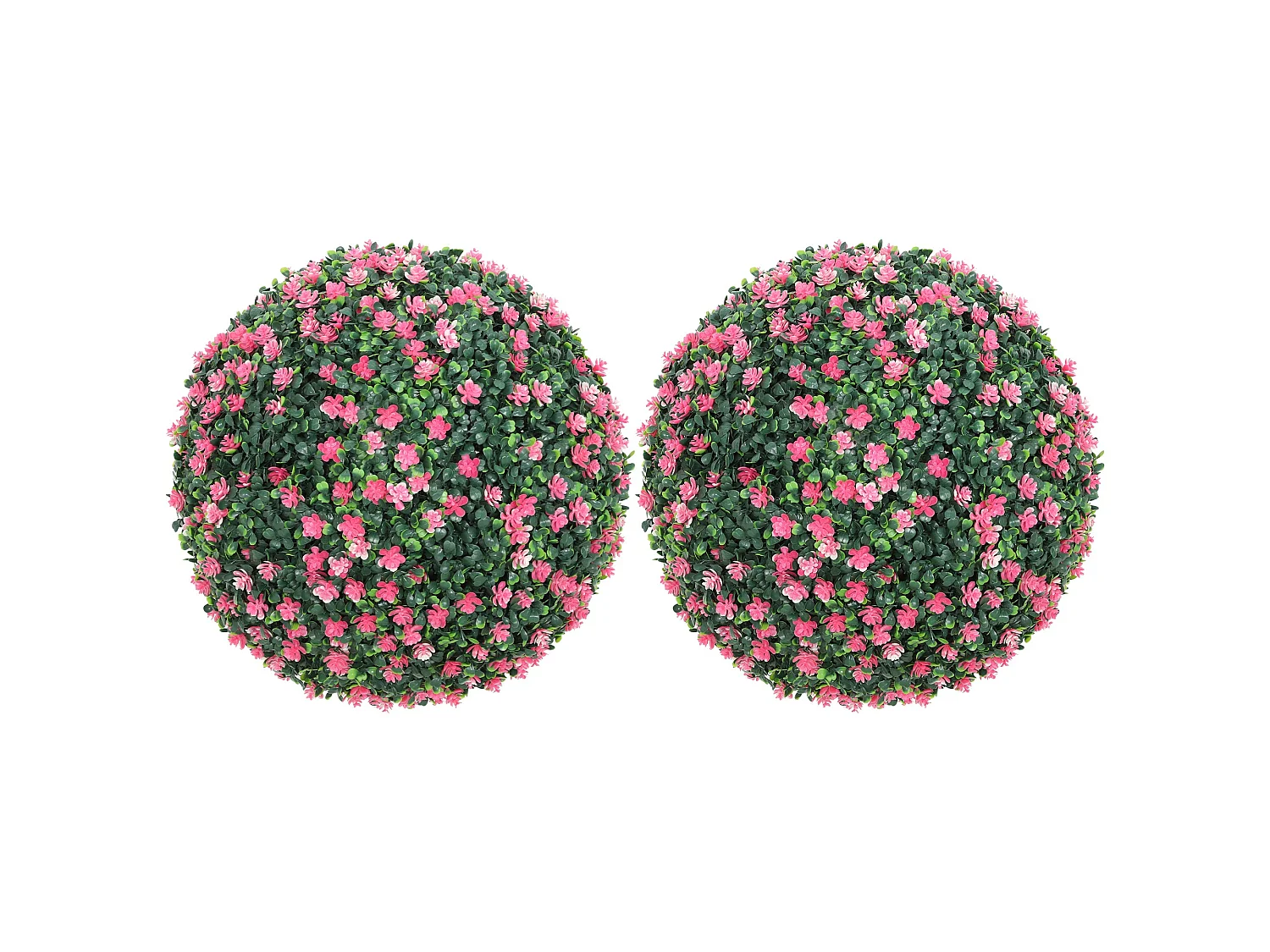 Notolu Kano Set of 2 Pink Artificial Boxwood Ball Plants 40cm