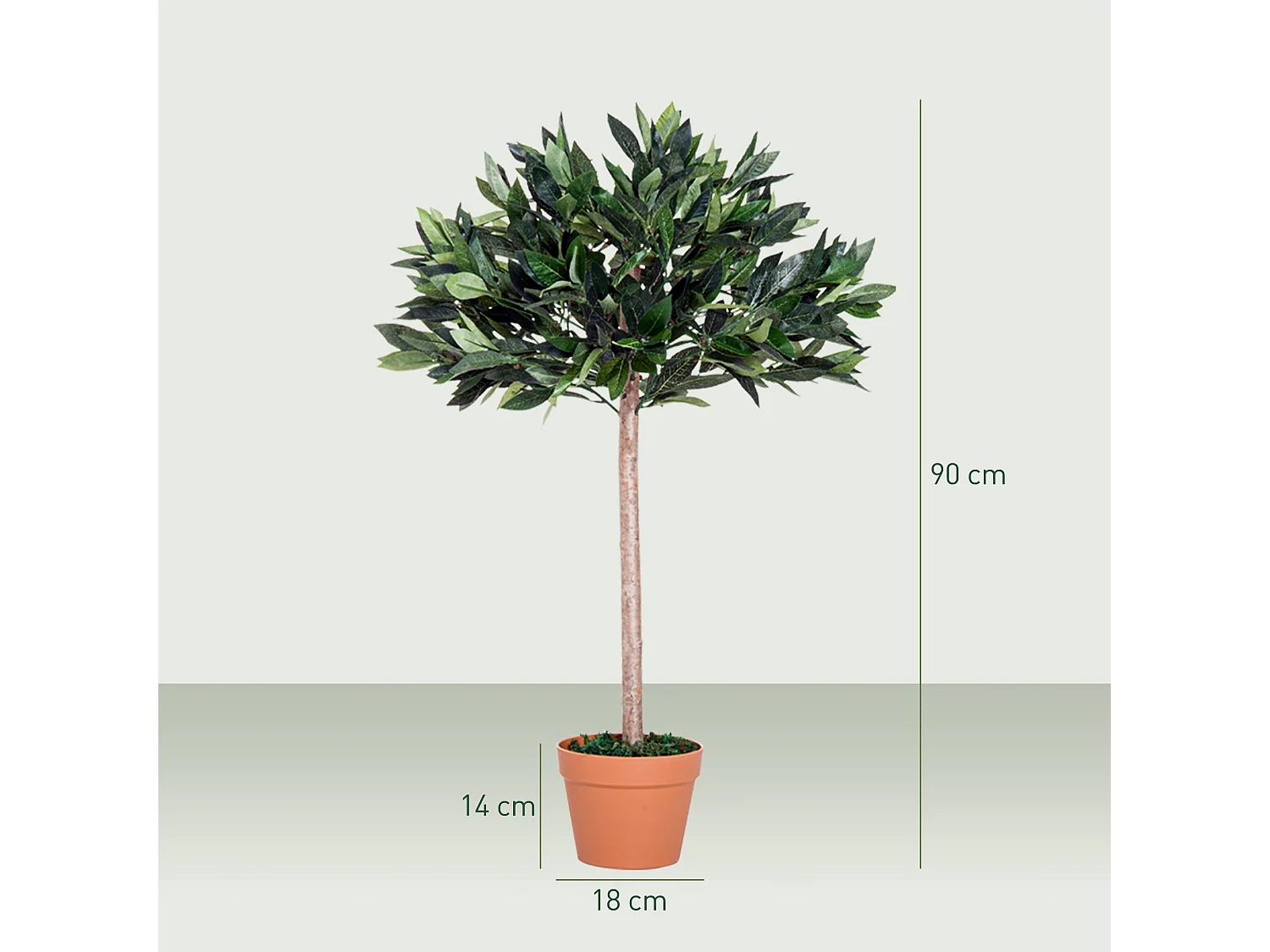 Niladi Artificial Olive Tree 104cm Green Leaves with Orange Accent Pot