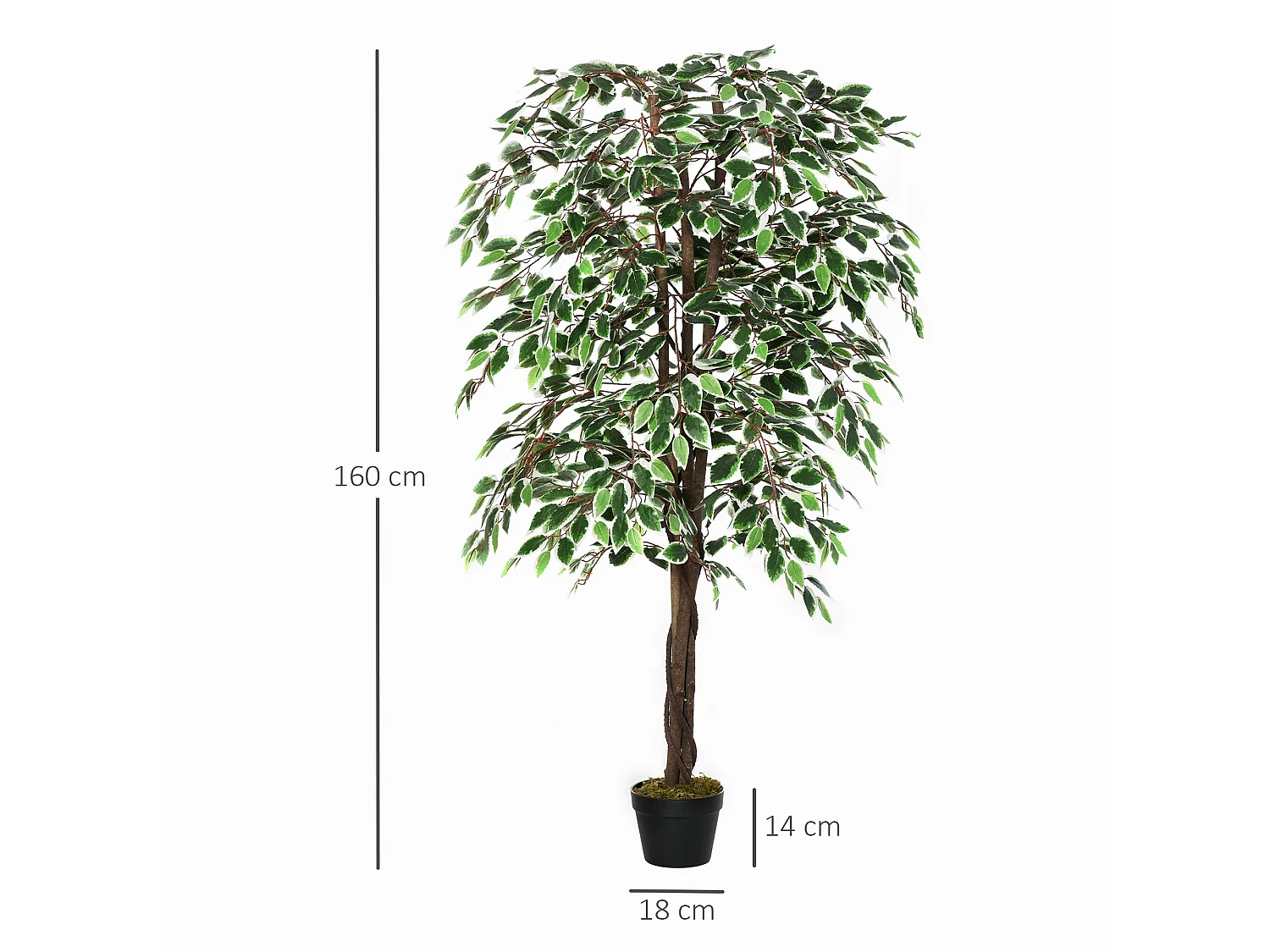 Keco Yona Artificial Ficus Indoor Plant in Decorative Pot 160cm