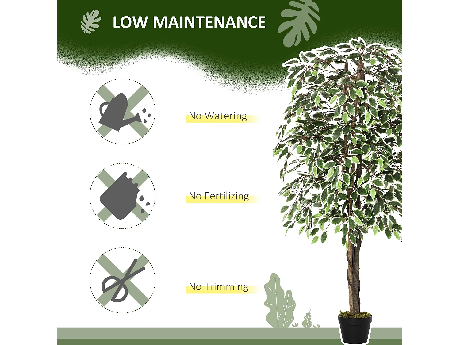 Keco Yona Artificial Ficus Indoor Plant in Decorative Pot 160cm