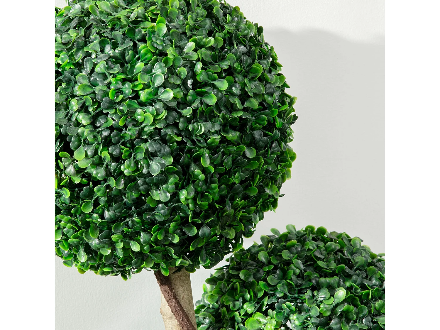 Moneri Dark Green Artificial Boxwood Three Ball Topiary Tree in Weighted Pot 90cm