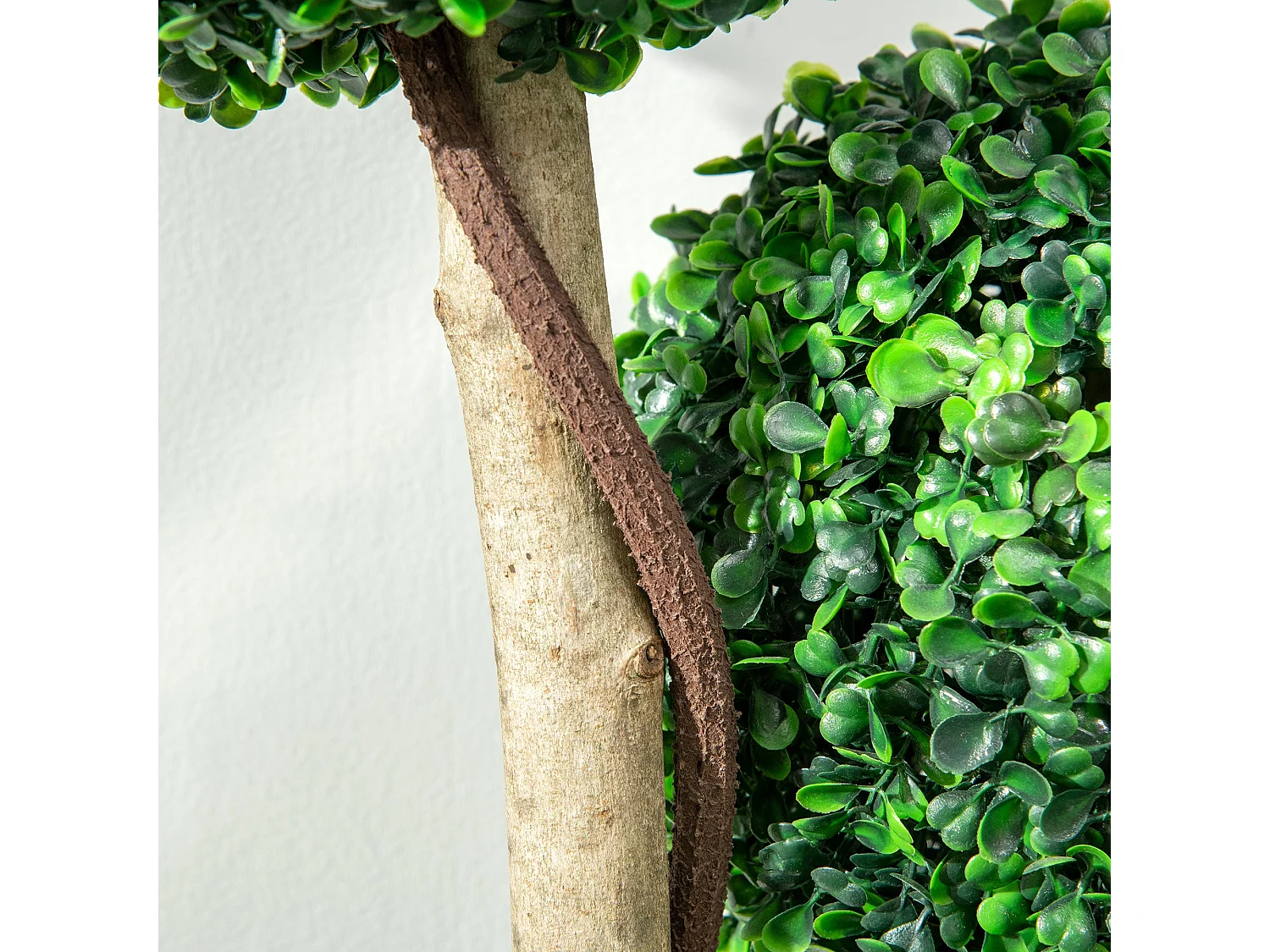 Moneri Dark Green Artificial Boxwood Three Ball Topiary Tree in Weighted Pot 90cm