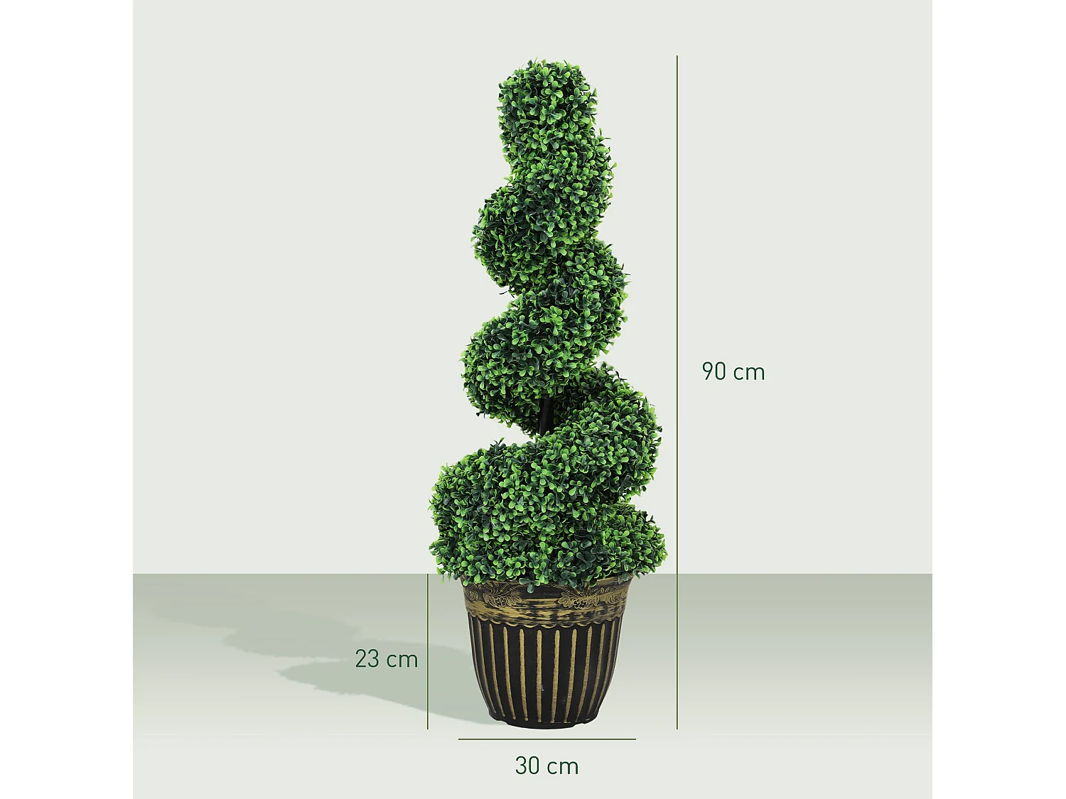 Kayoyo Set of 2 Artificial Spiral Boxwood Topiary Trees 90cm Decorative Plants