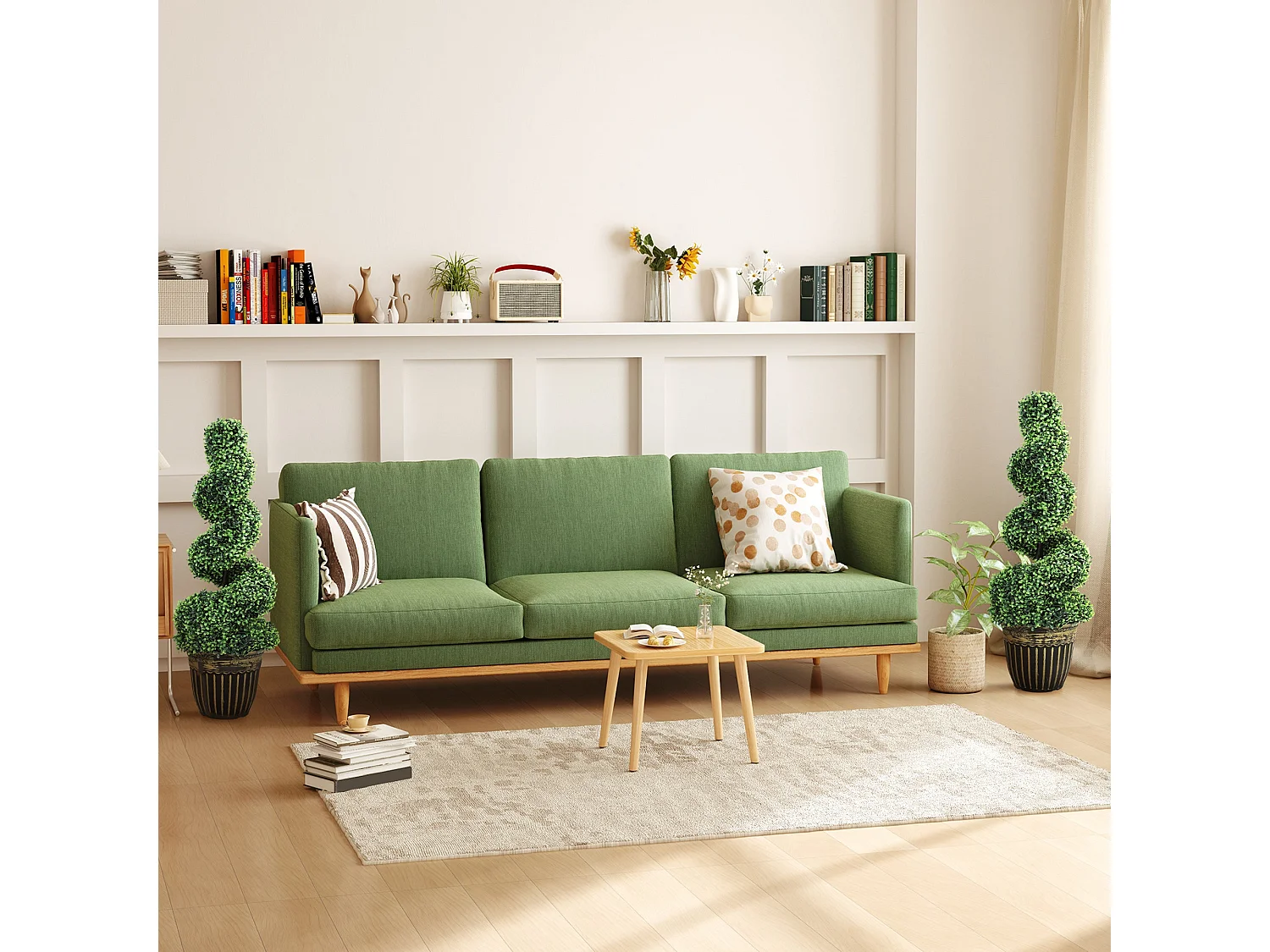 Kayoyo Set of 2 Artificial Spiral Boxwood Topiary Trees 90cm Decorative Plants