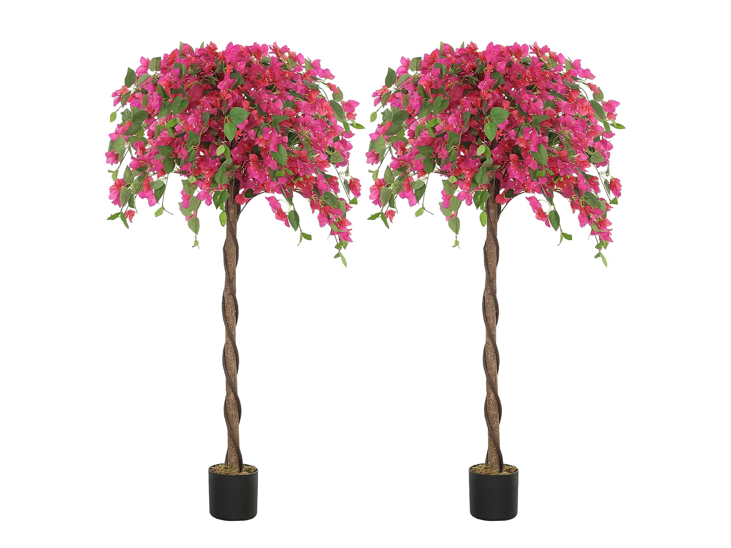Pair of Artificial Murraya Blossom Trees in Pots 120cm Red