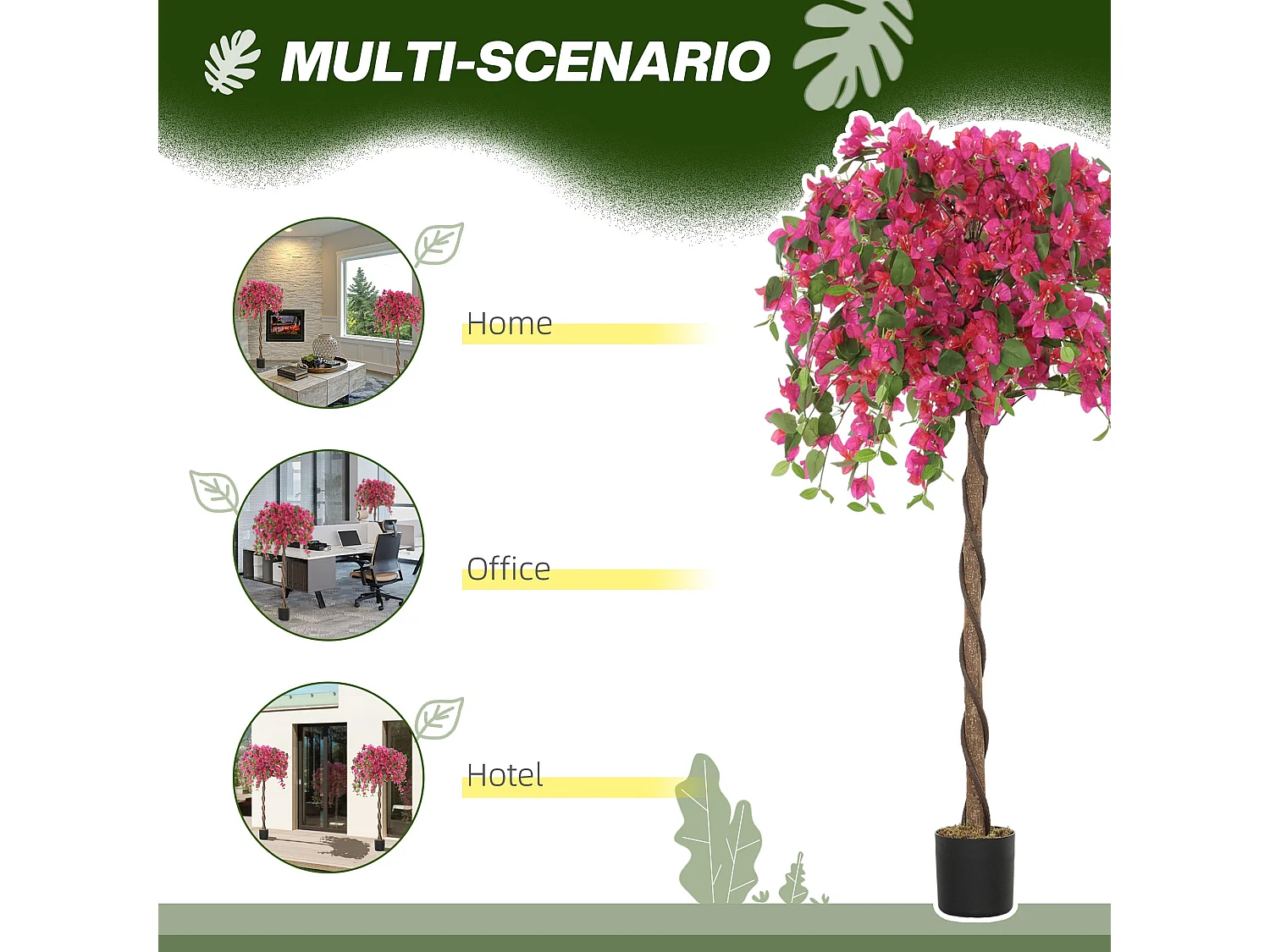Pair of Artificial Murraya Blossom Trees in Pots 120cm Red