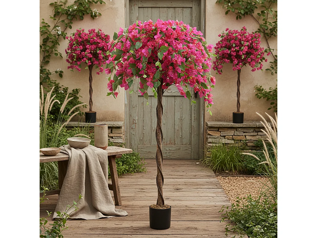 Pair of Artificial Murraya Blossom Trees in Pots 120cm Red