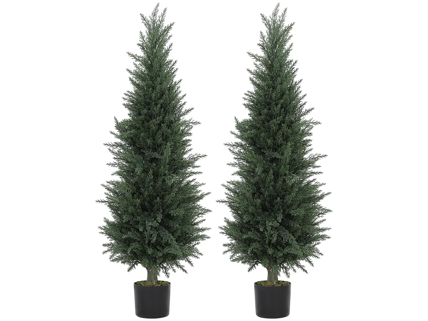 Set of 2 Artificial Cypress Trees 120cm Green