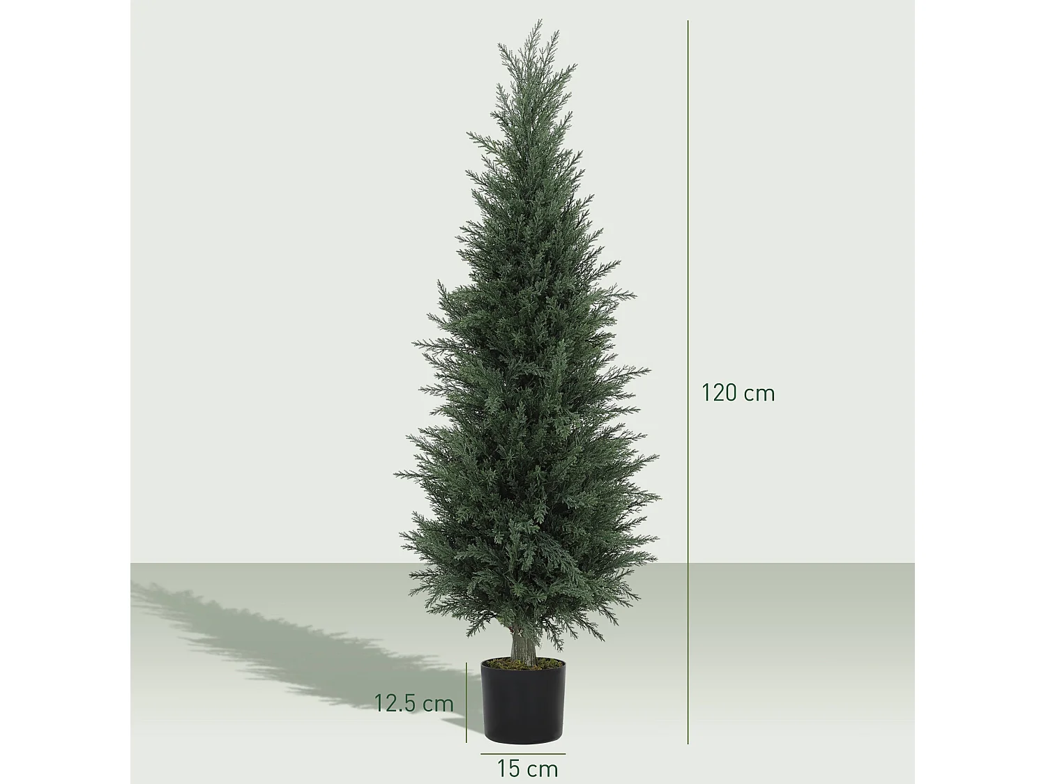 Set of 2 Artificial Cypress Trees 120cm Green