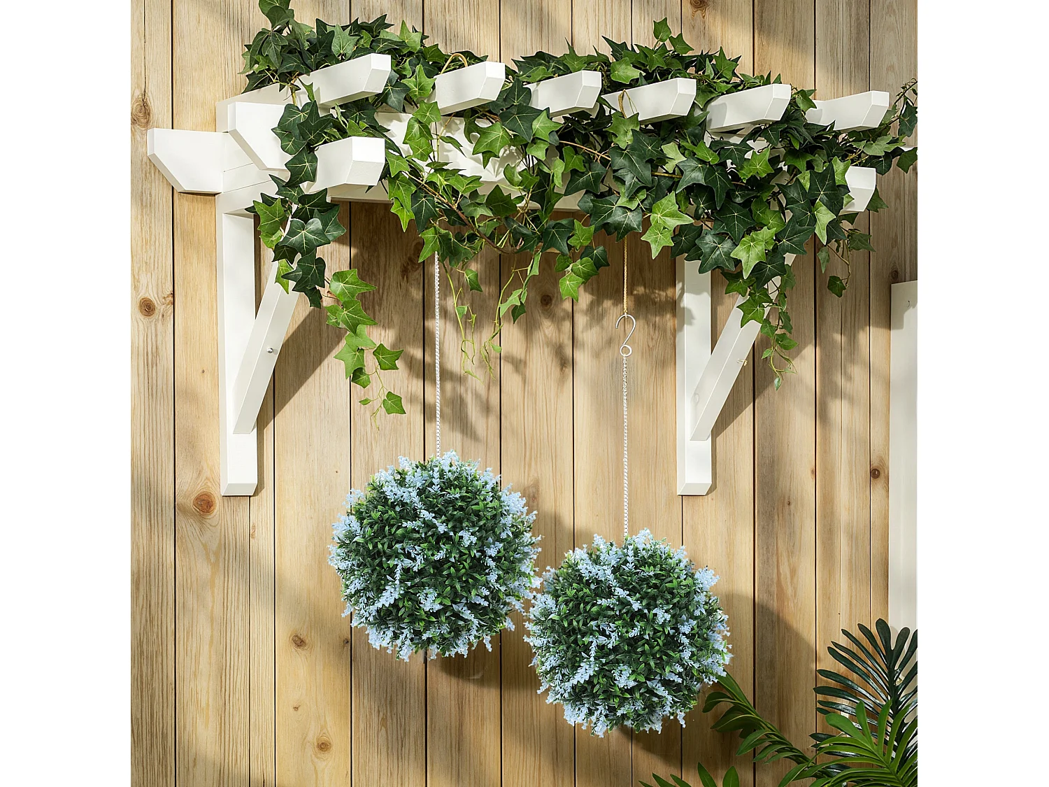 Maka Nosa Set of 2 UV Protected Blue Artificial Topiary Balls