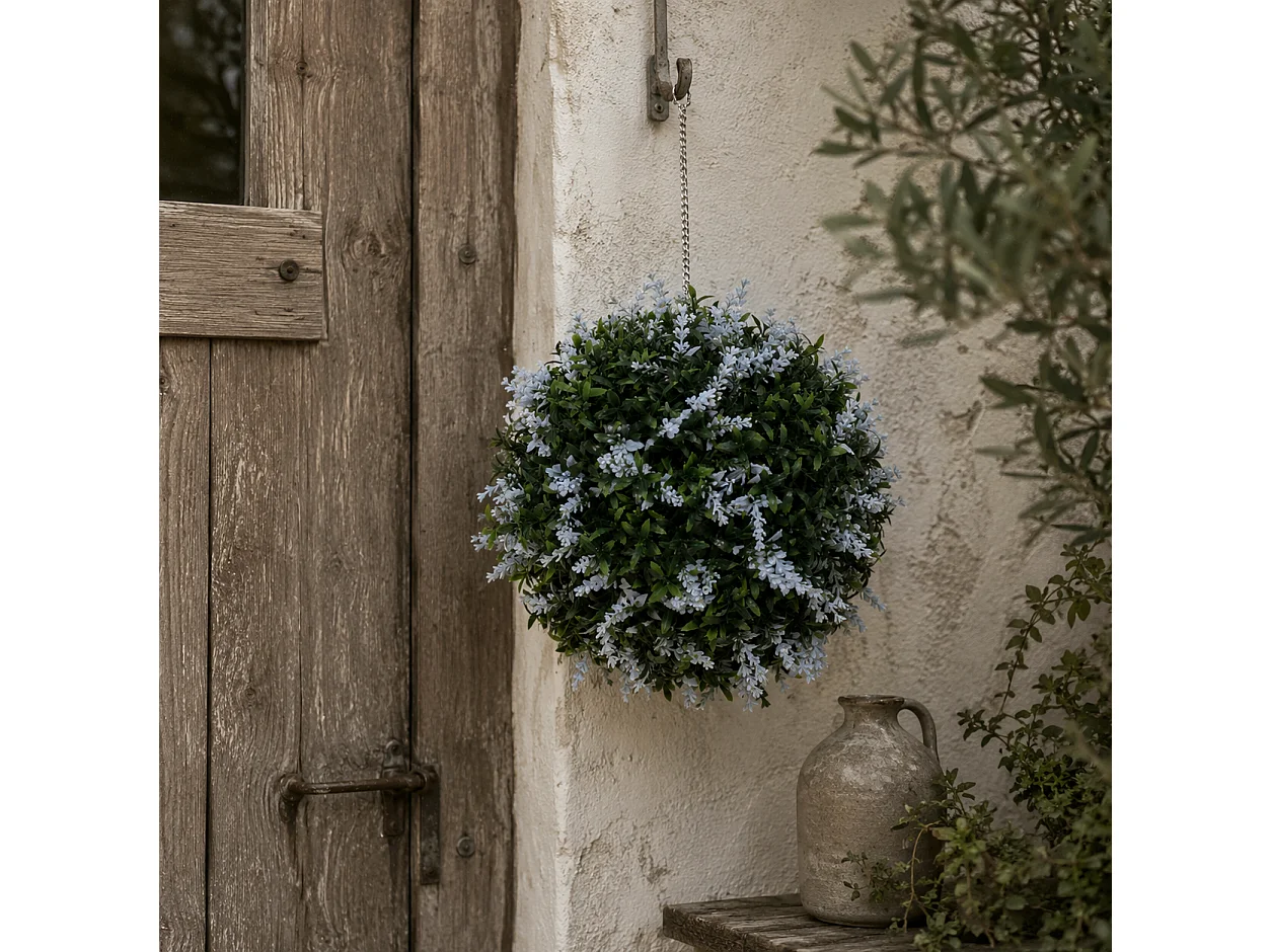 Maka Nosa Set of 2 UV Protected Blue Artificial Topiary Balls
