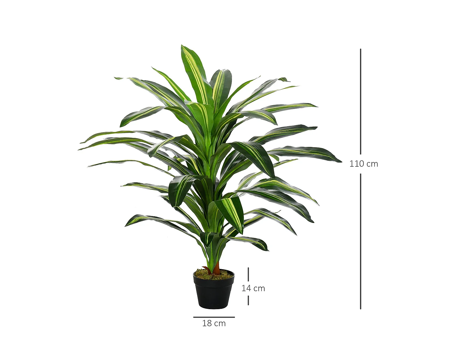 Pala Artificial Dracaena Indoor Plant 110cm in Decorative Pot