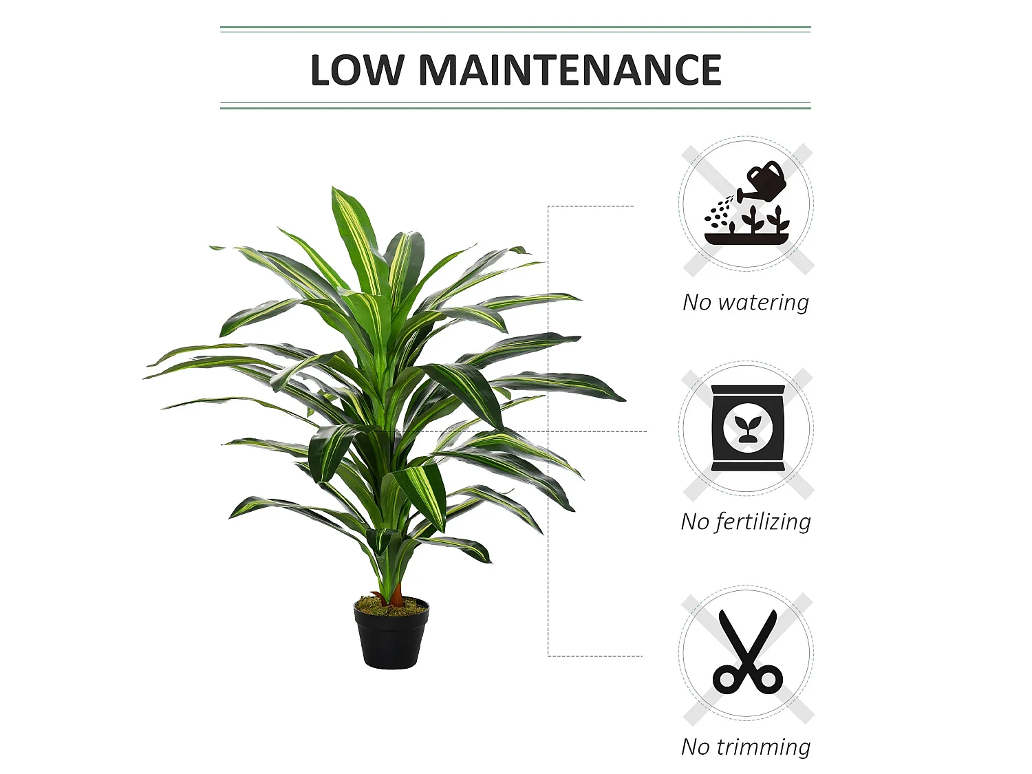 Pala Artificial Dracaena Indoor Plant 110cm in Decorative Pot
