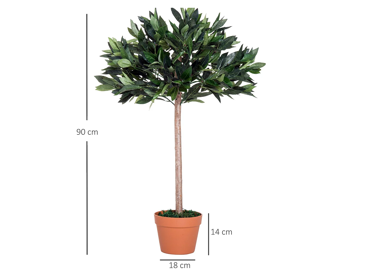 Miva Set of 2 Artificial Olive Trees with Orange Pots 104cm