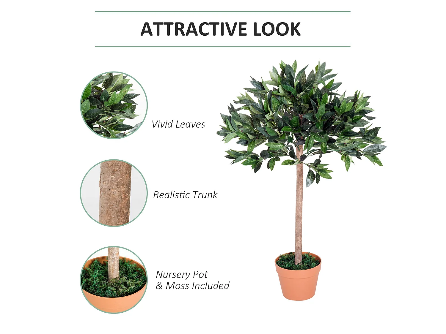 Miva Set of 2 Artificial Olive Trees with Orange Pots 104cm