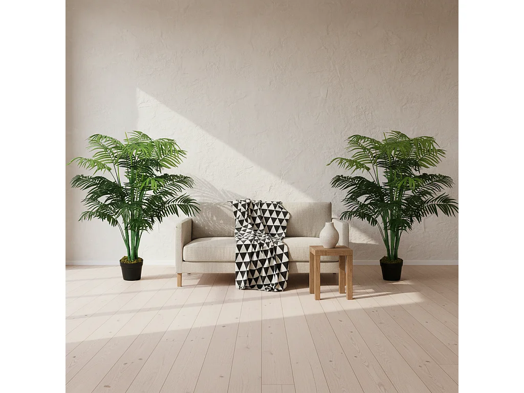 Dimi Keha Pair of Artificial Palm Trees in Pots 125cm