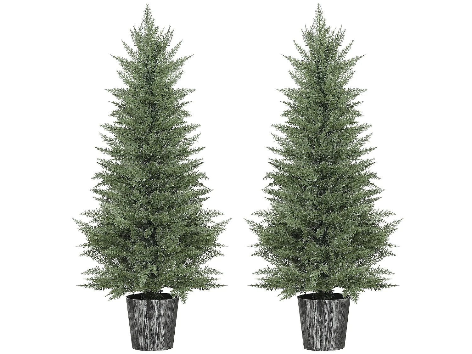 Reno Set of 2 Artificial Cypress Trees 135cm with Decorative Pots for Indoor and Outdoor Use