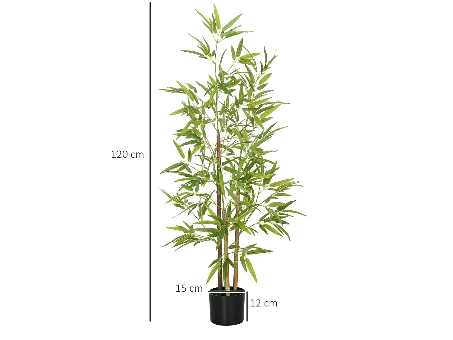 Hanvette Artificial Bamboo Tree in Pot 120cm Maintenance Free Green Decor