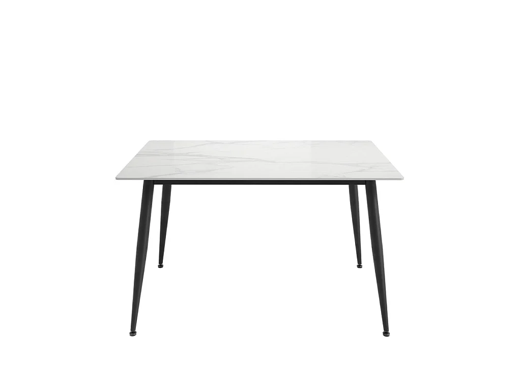 Bramblewood 4 Seater Marble Effect Dining Set Rectangular Table with 4 Grey Chenille Chairs